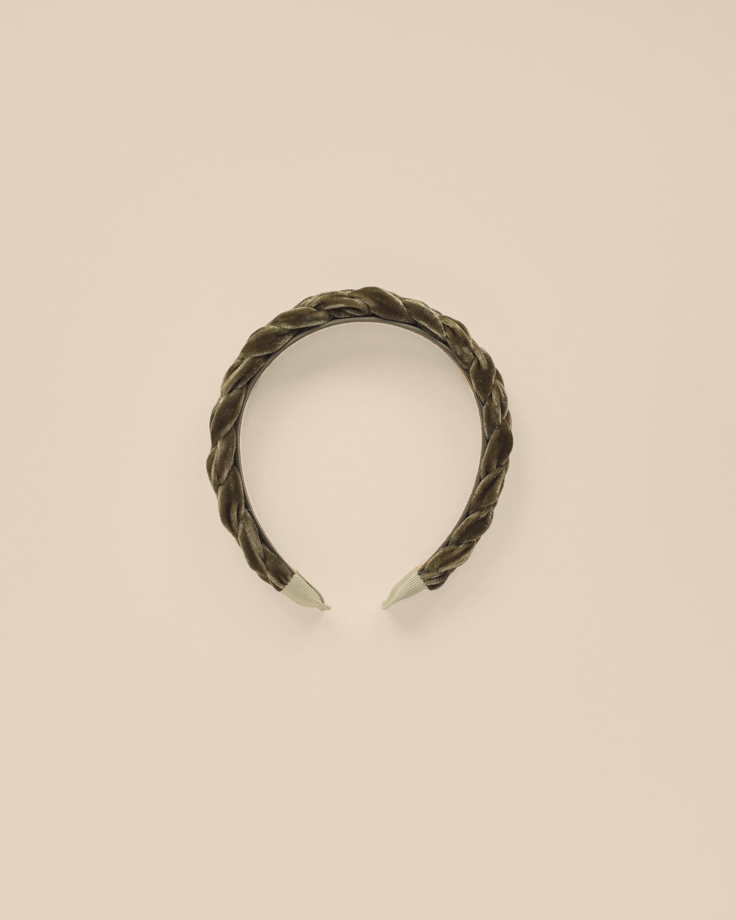 Velvet Braided Headband || Olive