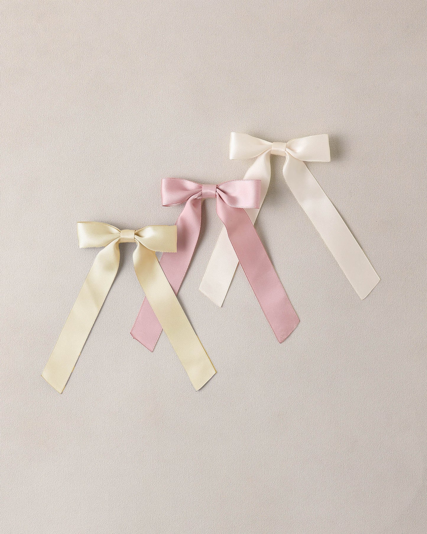 Satin Ribbon Bows Lemon, Natural, Lavender - Rylee + Cru | Kids Clothes | Trendy Baby Clothes | Modern Infant Outfits |