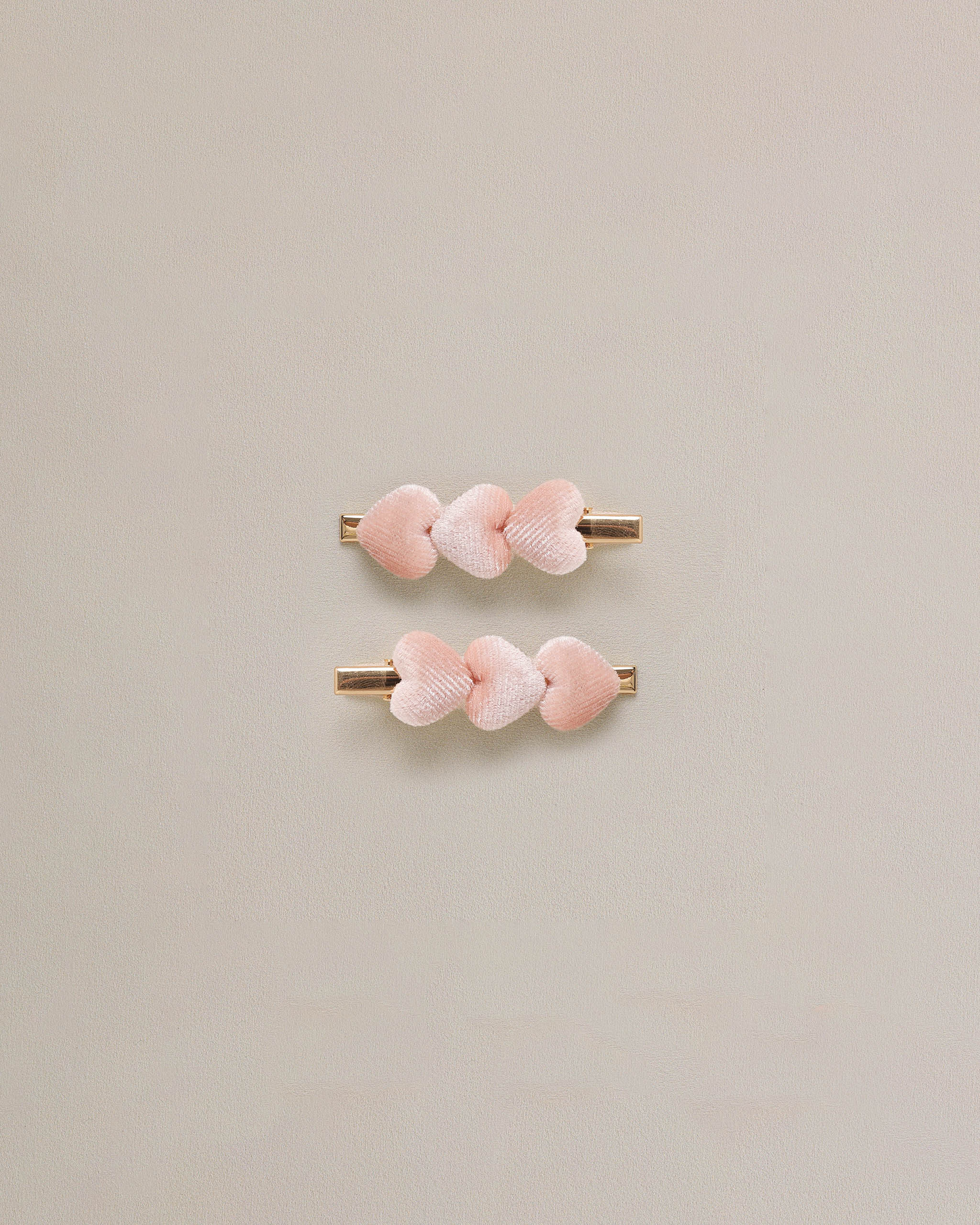 Velvet Heart Clips | Pink