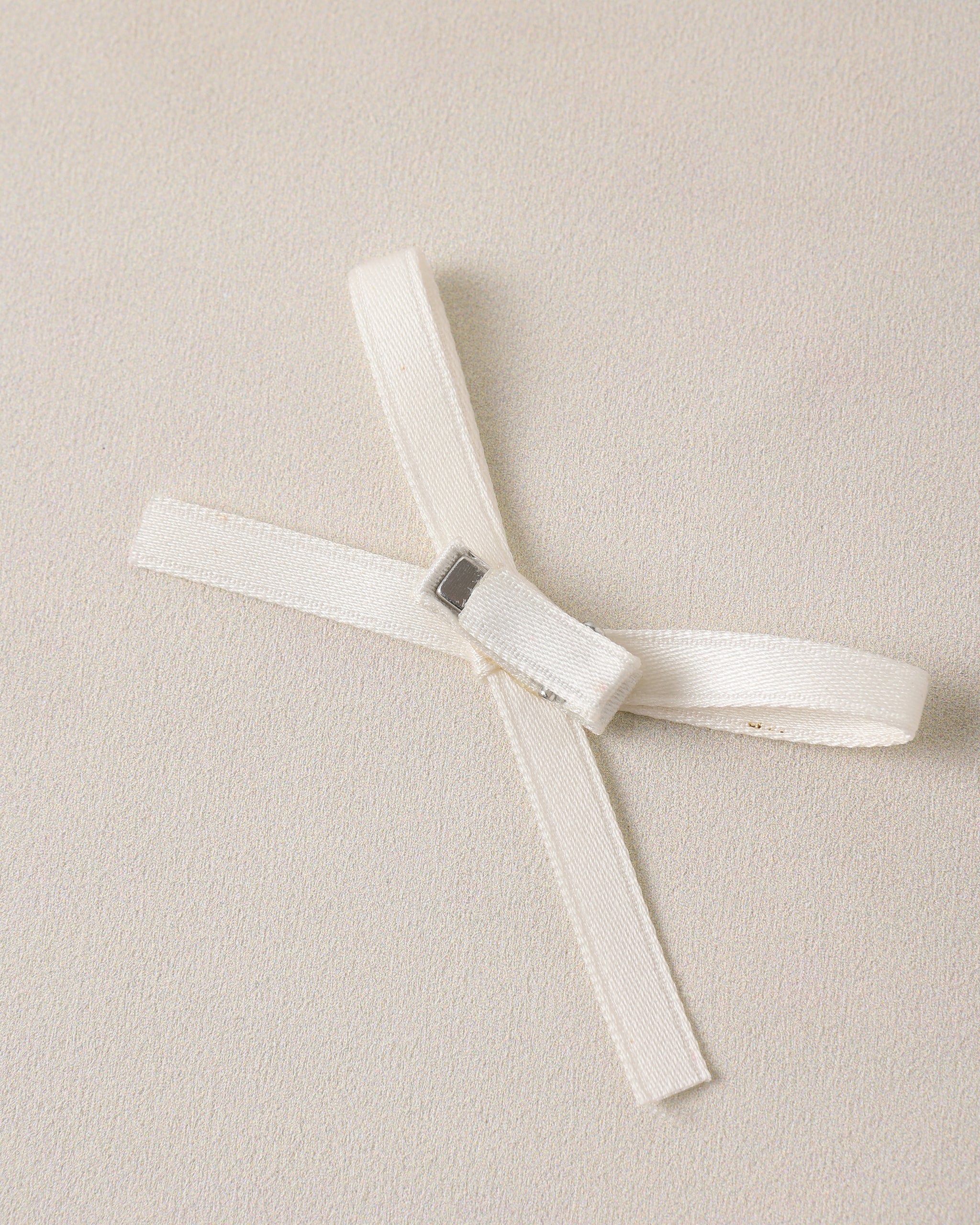 Mini Satin Ribbon Bows Pearl, Ivory - Rylee + Cru | Kids Clothes | Trendy Baby Clothes | Modern Infant Outfits |