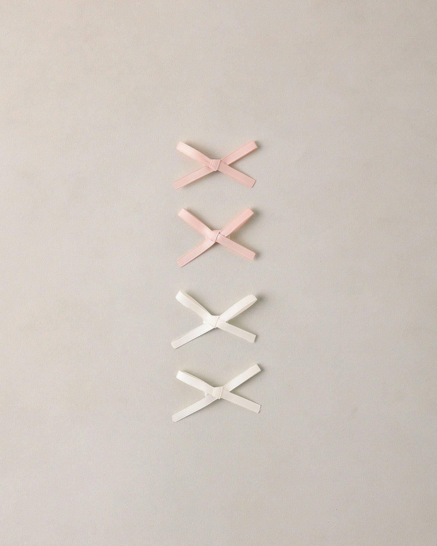 Mini Satin Ribbon Bows Pearl, Ivory - Rylee + Cru | Kids Clothes | Trendy Baby Clothes | Modern Infant Outfits |