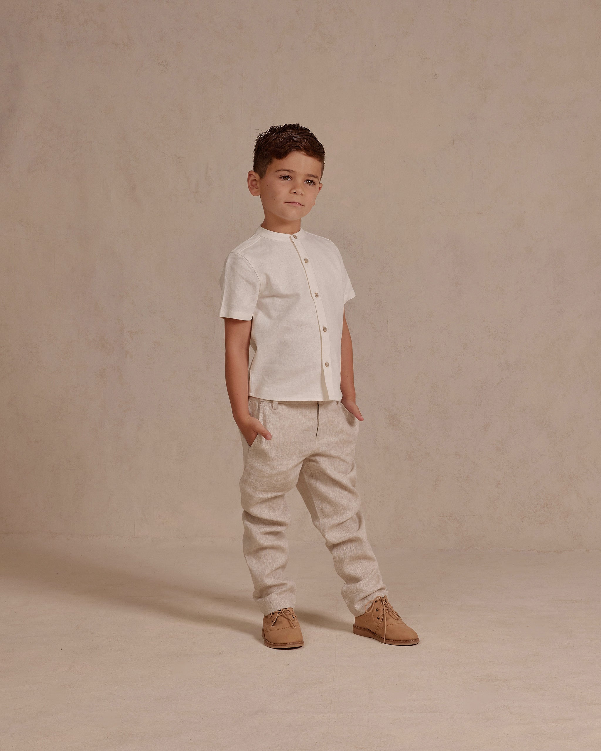 Archie Shirt Ivory - Rylee + Cru | Kids Clothes | Trendy Baby Clothes | Modern Infant Outfits |