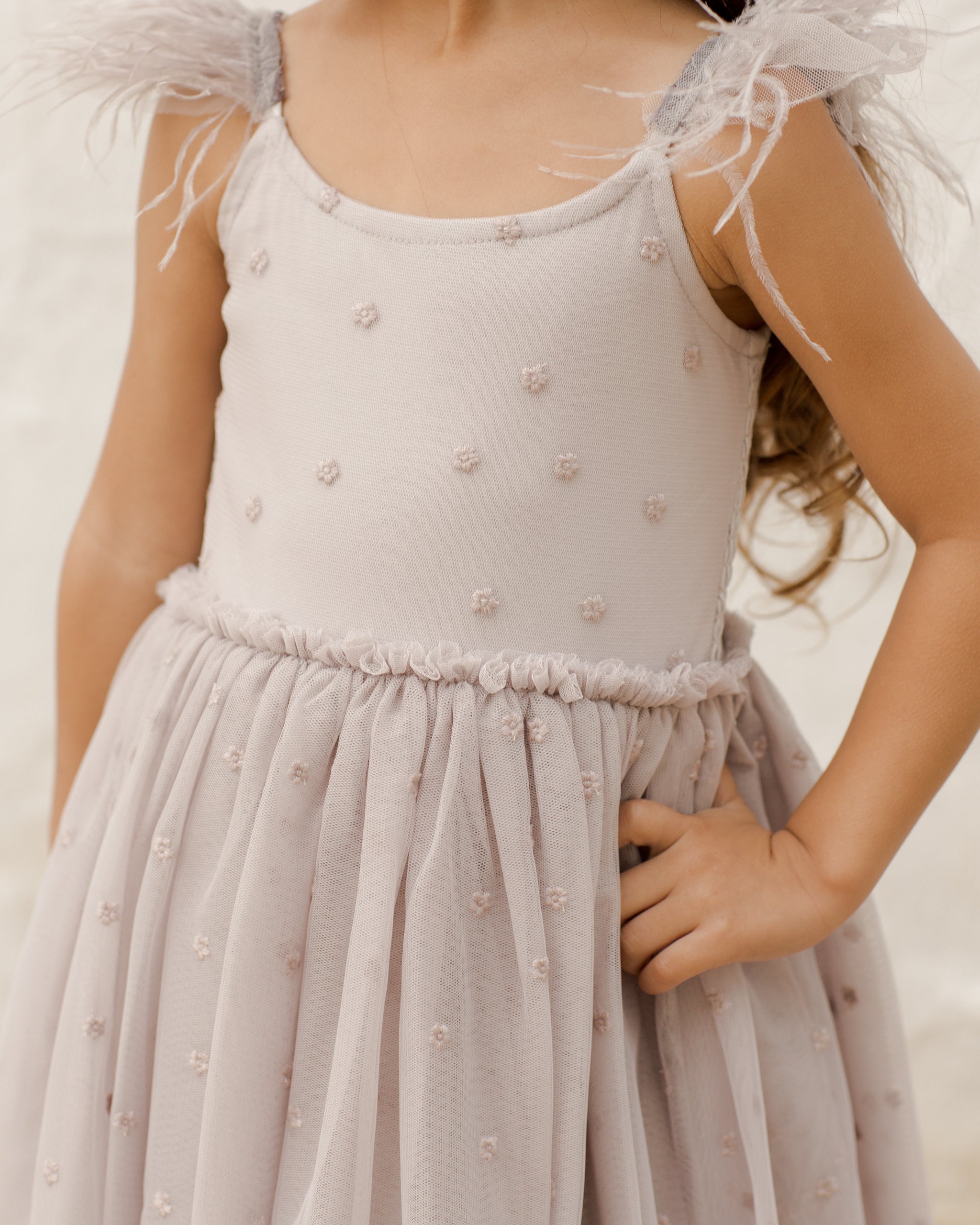 Poppy Dress || Cloud - Rylee + Cru | Kids Clothes | Trendy Baby Clothes | Modern Infant Outfits |