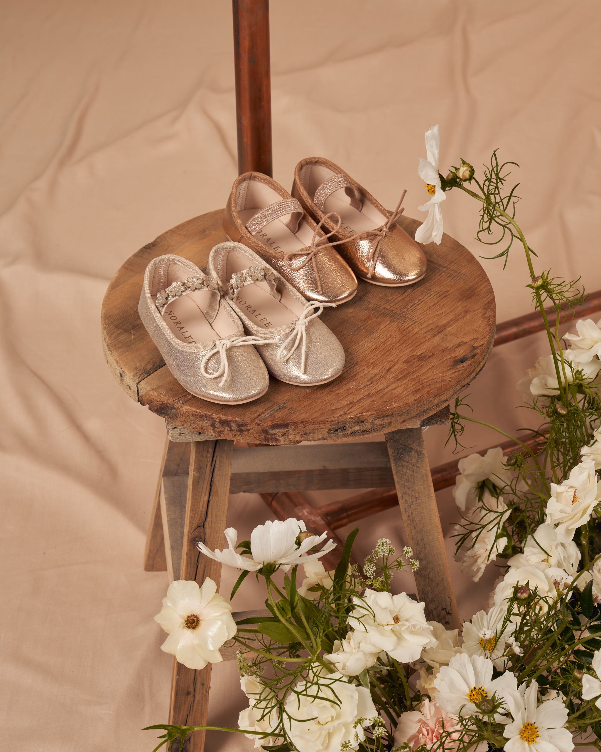 Ballet Flats || Rose Gold - Rylee + Cru | Kids Clothes | Trendy Baby Clothes | Modern Infant Outfits |
