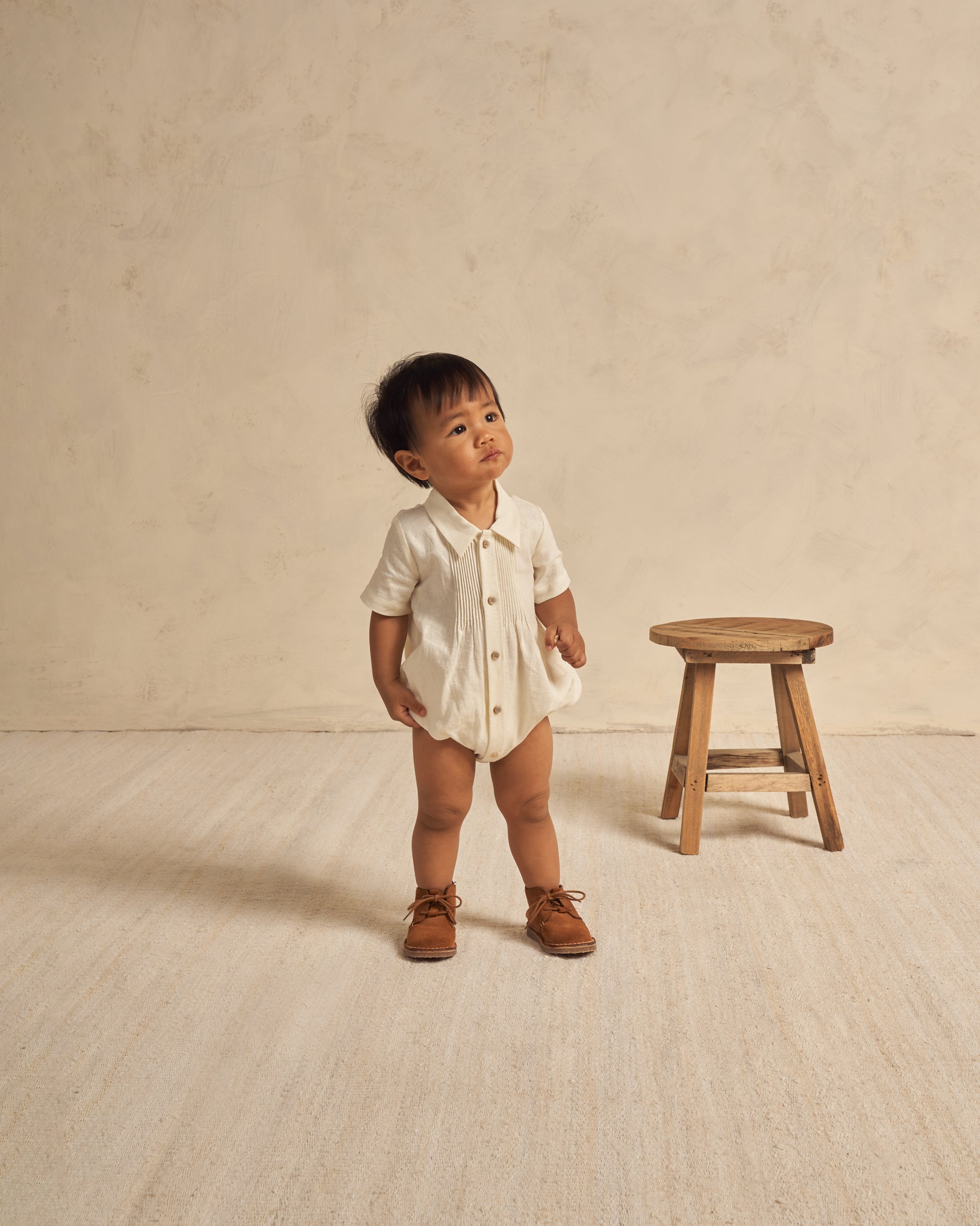Henry Romper || Ivory - Rylee + Cru | Kids Clothes | Trendy Baby Clothes | Modern Infant Outfits |