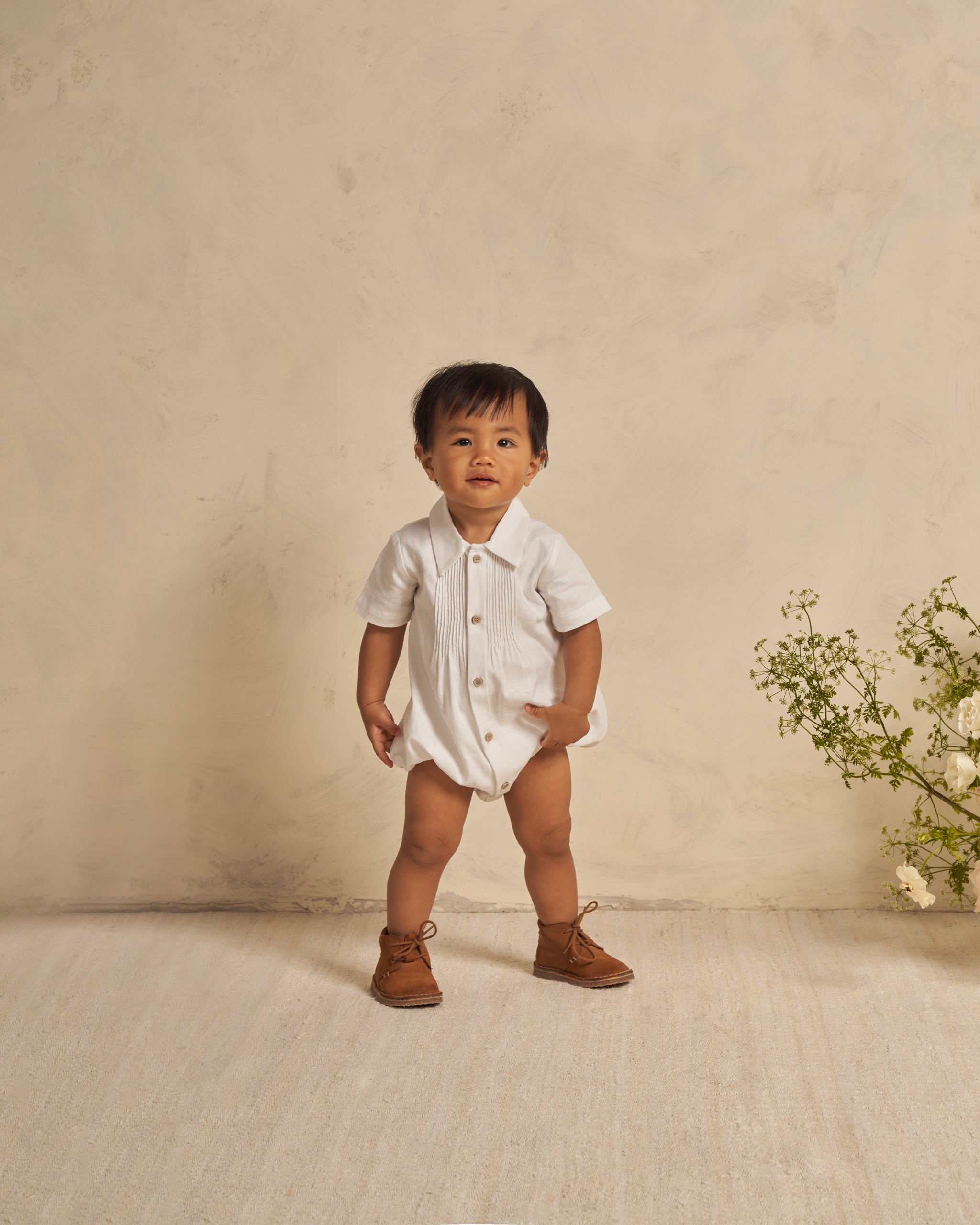 Henry Romper White – Noralee