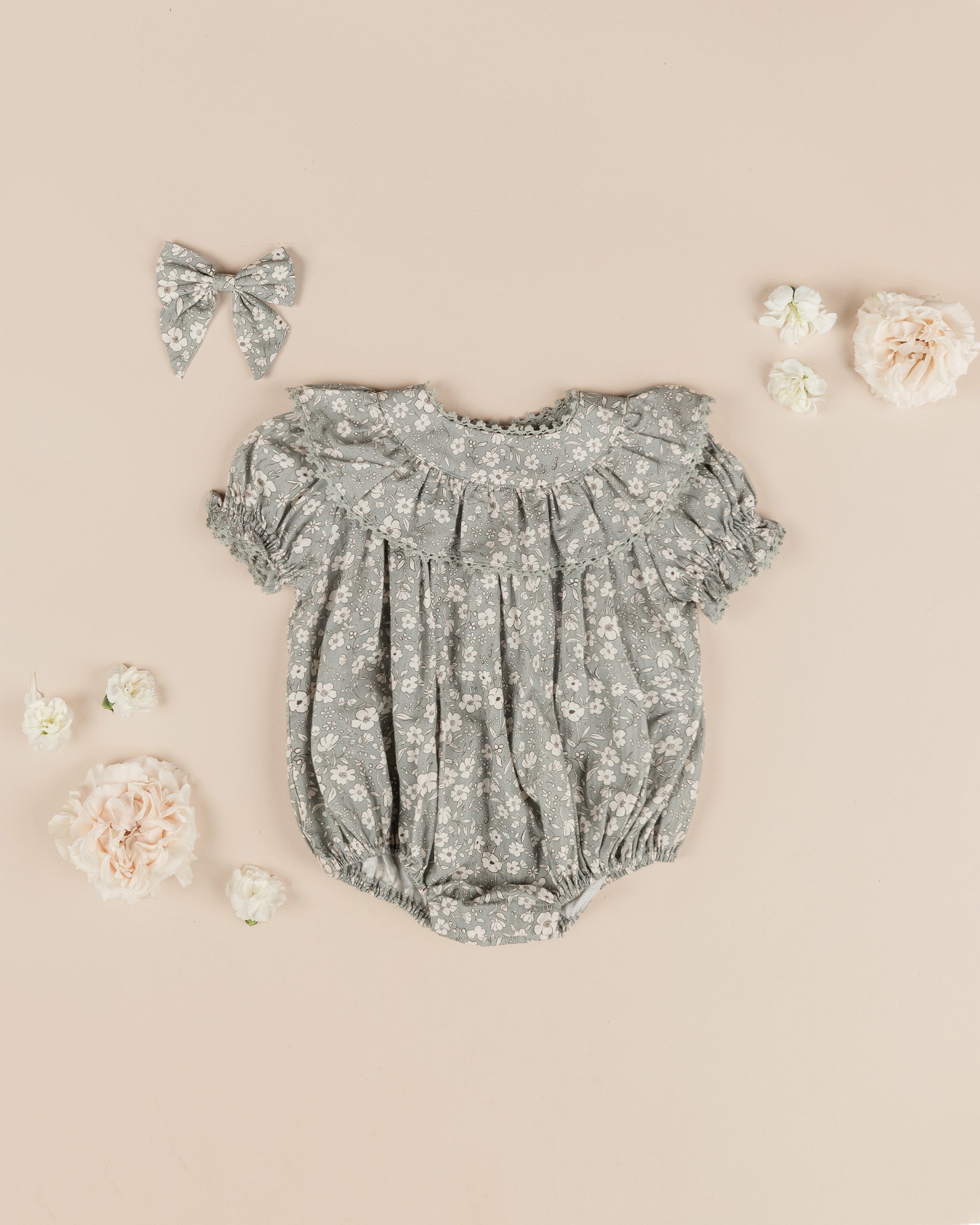 Eva Romper || Sky Floral - Rylee + Cru | Kids Clothes | Trendy Baby Clothes | Modern Infant Outfits |