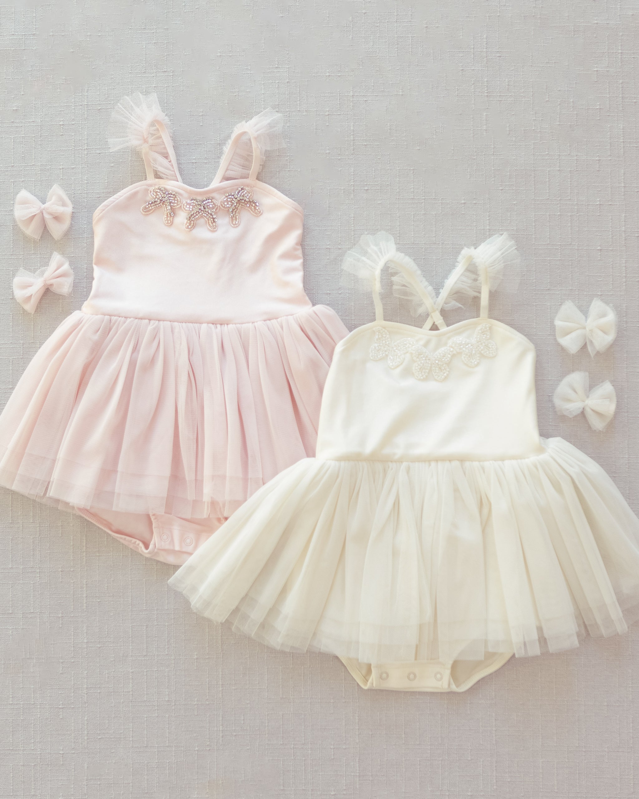 Flutter Tulle Clips Ivory - Rylee + Cru | Kids Clothes | Trendy Baby Clothes | Modern Infant Outfits |