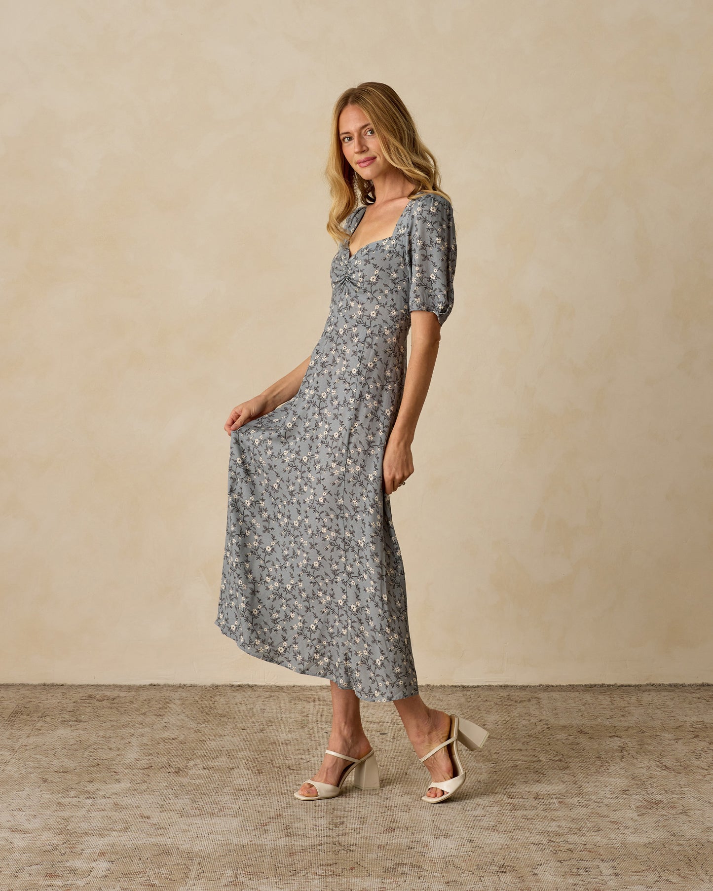 Violet Dress || French Blue Floral - Rylee + Cru | Kids Clothes | Trendy Baby Clothes | Modern Infant Outfits |