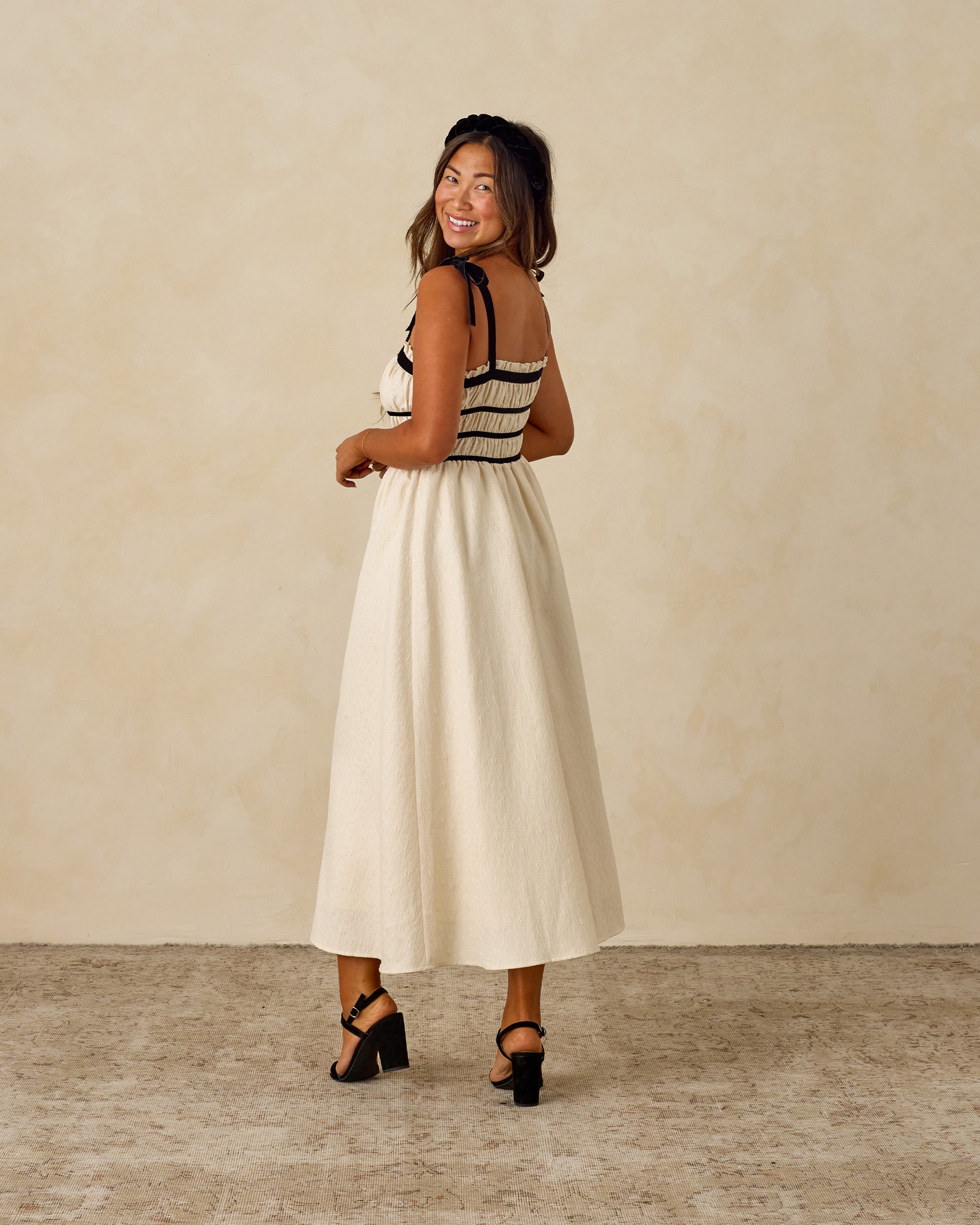 Annabelle Dress | Metallic Ivory - Rylee + Cru | Kids Clothes | Trendy Baby Clothes | Modern Infant Outfits |