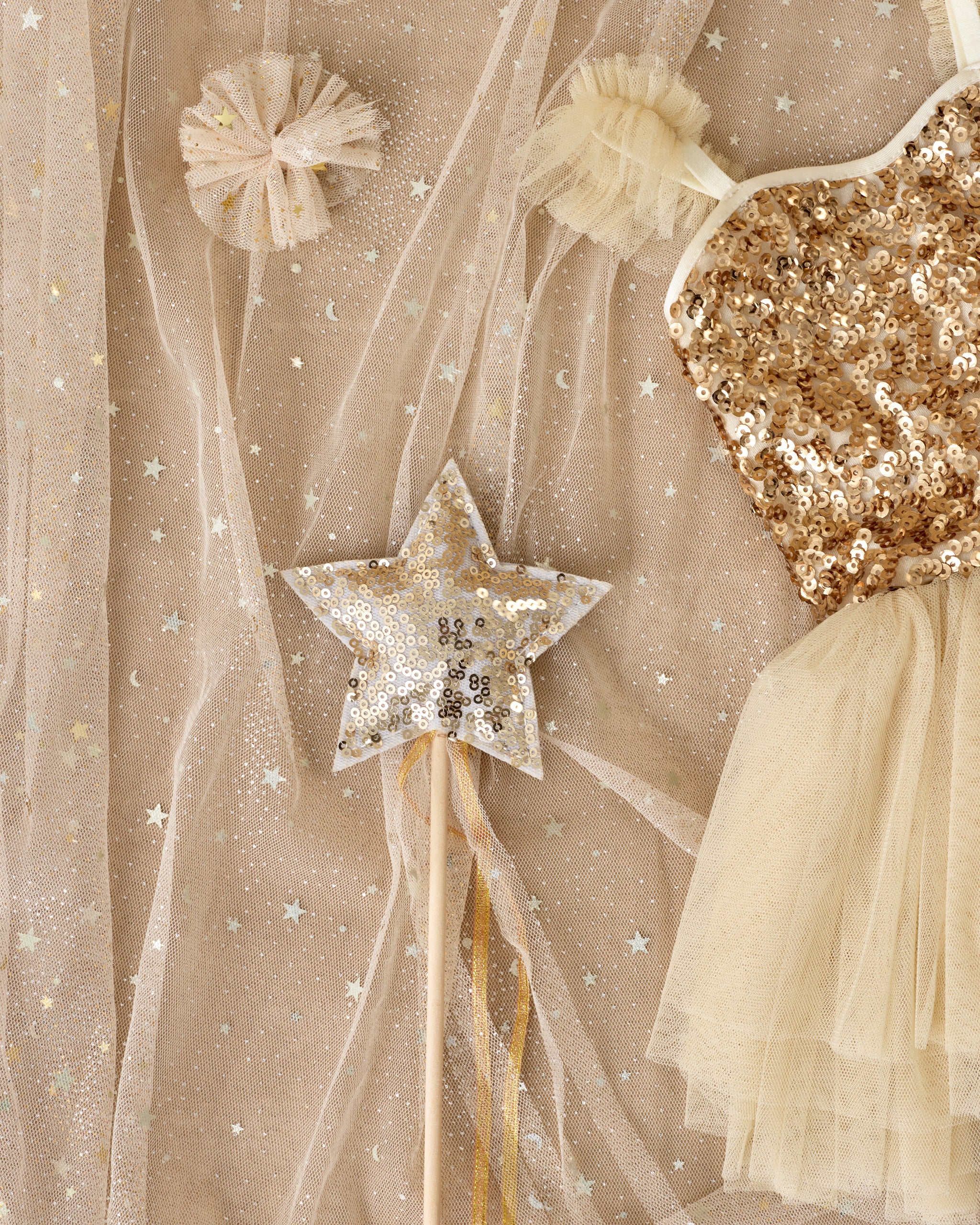 Flutter Tulle Clips | Champagne Stars - Rylee + Cru | Kids Clothes | Trendy Baby Clothes | Modern Infant Outfits |