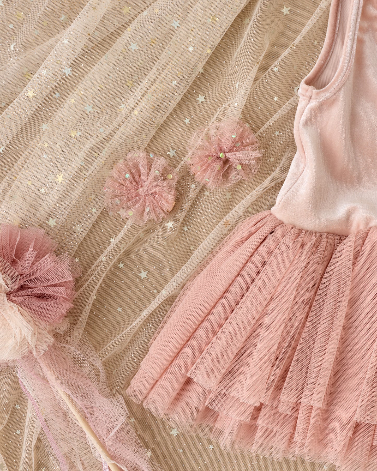 Flutter Tulle Clips | Rose - Rylee + Cru | Kids Clothes | Trendy Baby Clothes | Modern Infant Outfits |