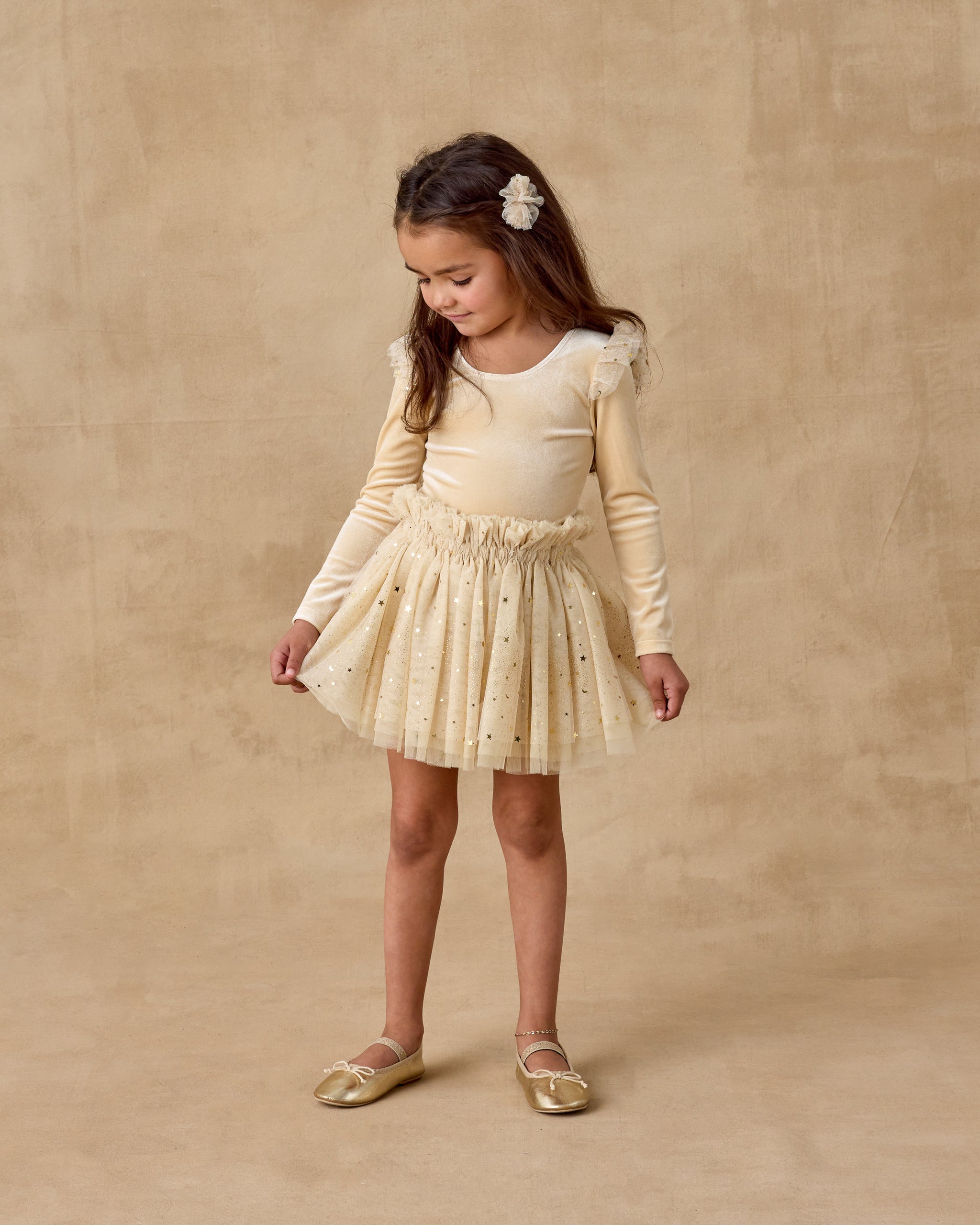 Flutter Tulle Clips | Champagne Stars - Rylee + Cru | Kids Clothes | Trendy Baby Clothes | Modern Infant Outfits |