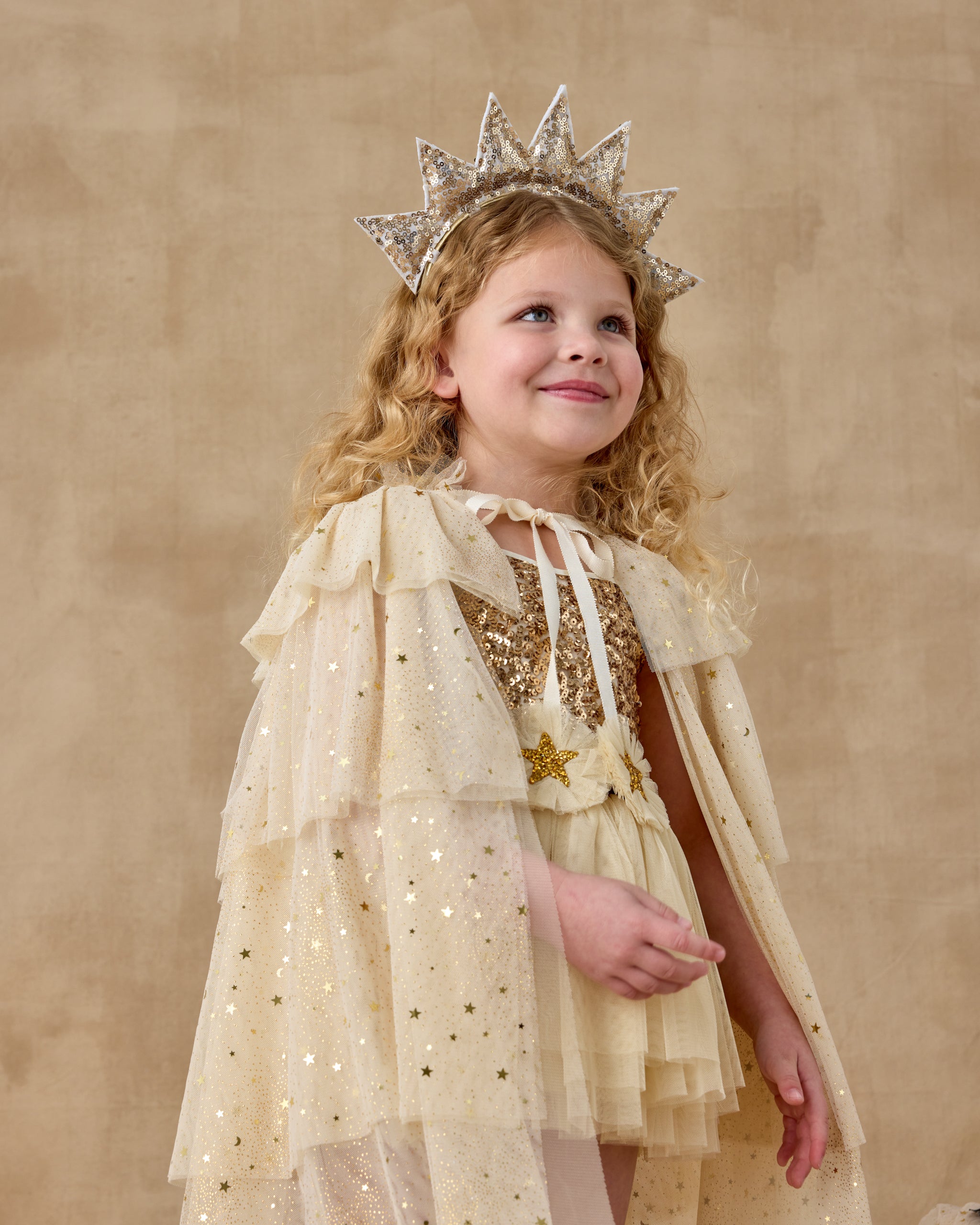 Tulle Cape | Champagne Stars - Rylee + Cru | Kids Clothes | Trendy Baby Clothes | Modern Infant Outfits |