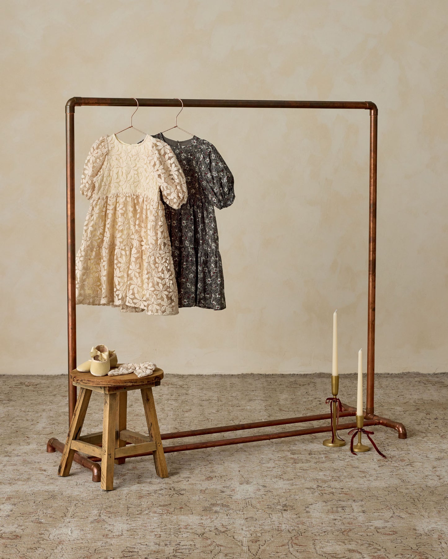 Bow Ballet Flats || Champagne - Rylee + Cru | Kids Clothes | Trendy Baby Clothes | Modern Infant Outfits |