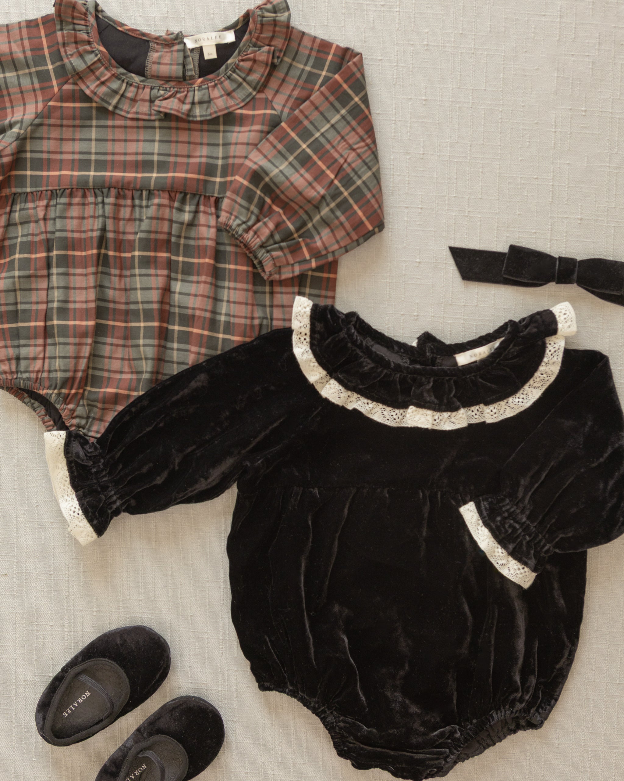 Adeline Romper | Black - Rylee + Cru | Kids Clothes | Trendy Baby Clothes | Modern Infant Outfits |