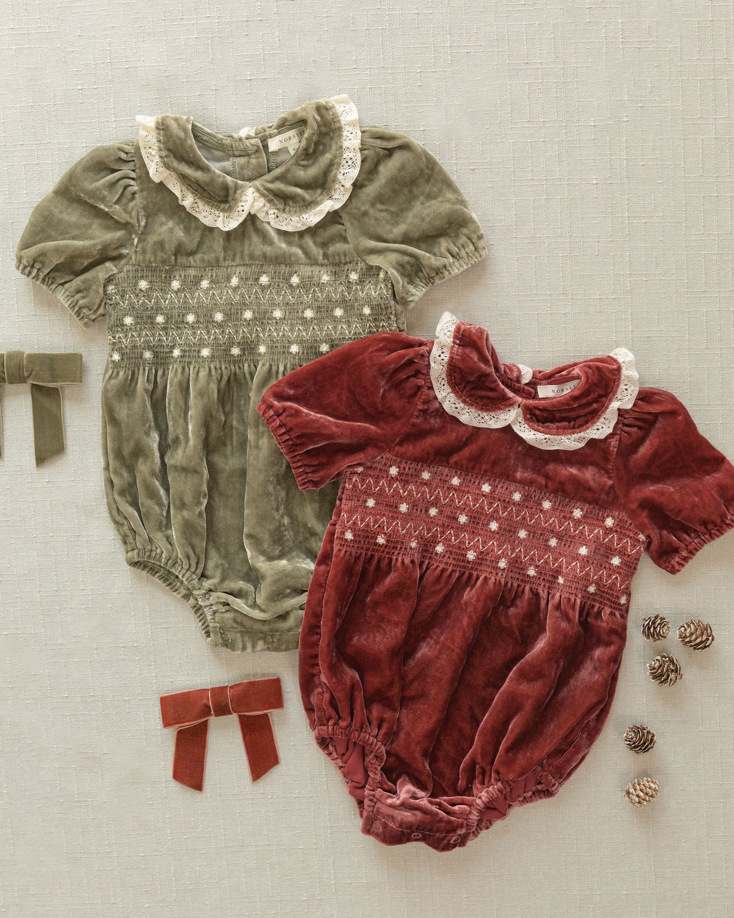 Elizabeth Romper | Pine - Rylee + Cru | Kids Clothes | Trendy Baby Clothes | Modern Infant Outfits |