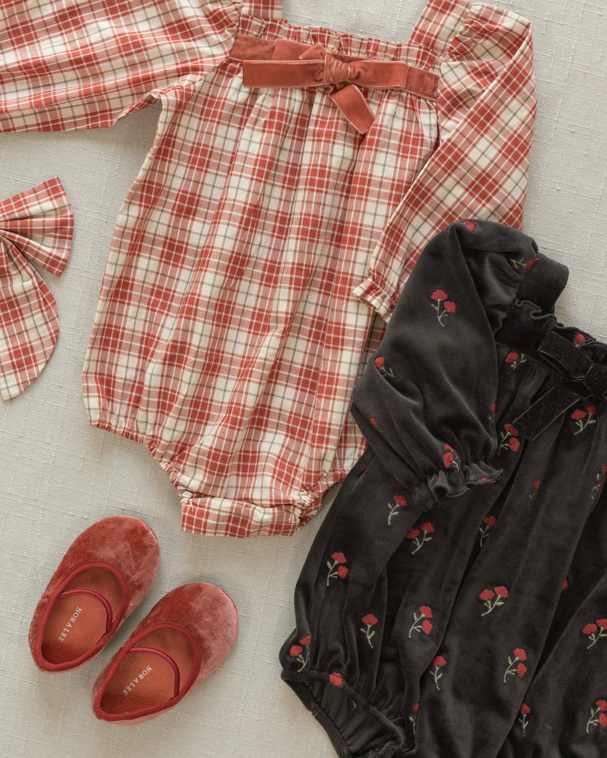 Everly Bow | Holiday Tartan - Rylee + Cru | Kids Clothes | Trendy Baby Clothes | Modern Infant Outfits |