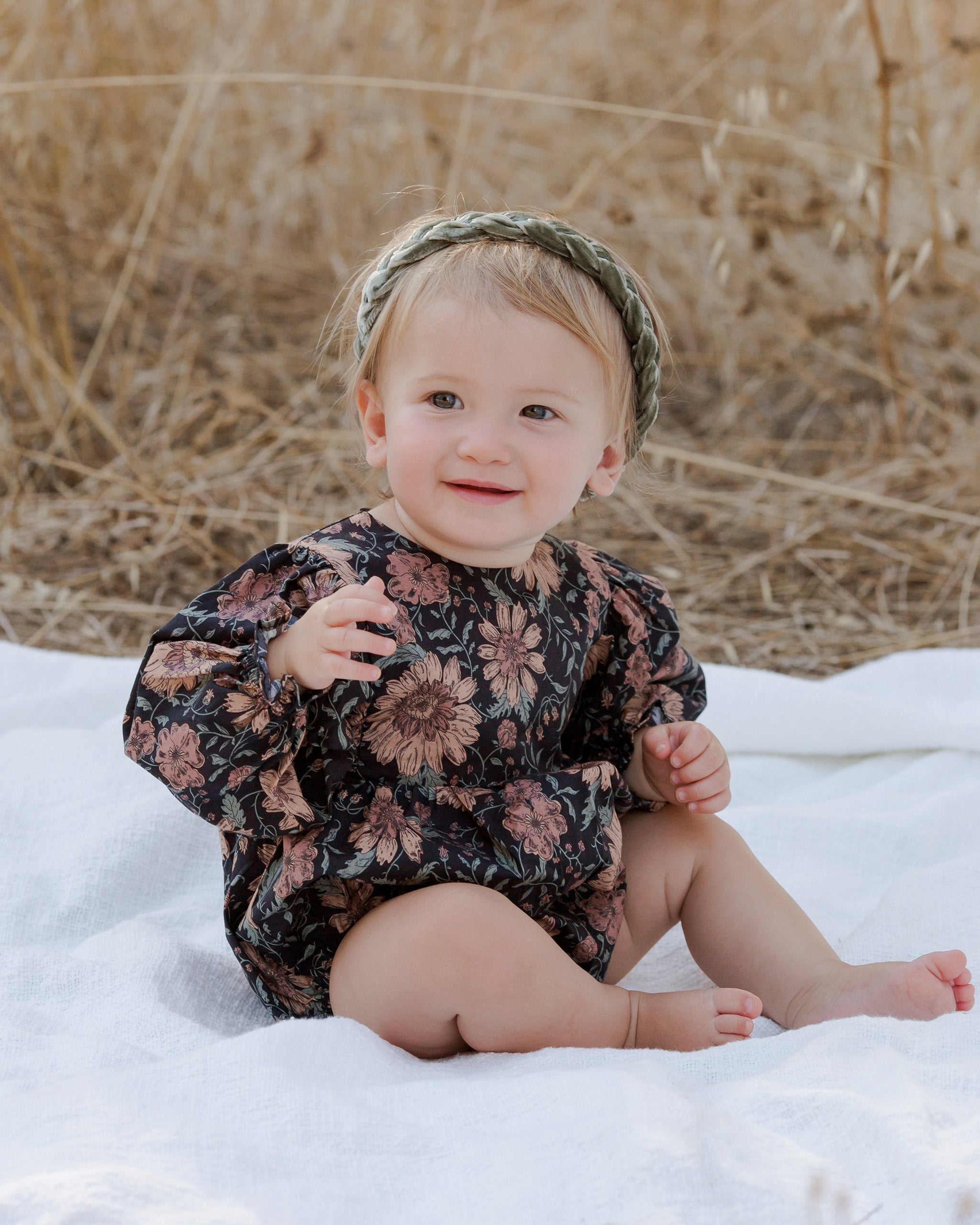 Luna Romper || Holiday Bloom - Rylee + Cru | Kids Clothes | Trendy Baby Clothes | Modern Infant Outfits |