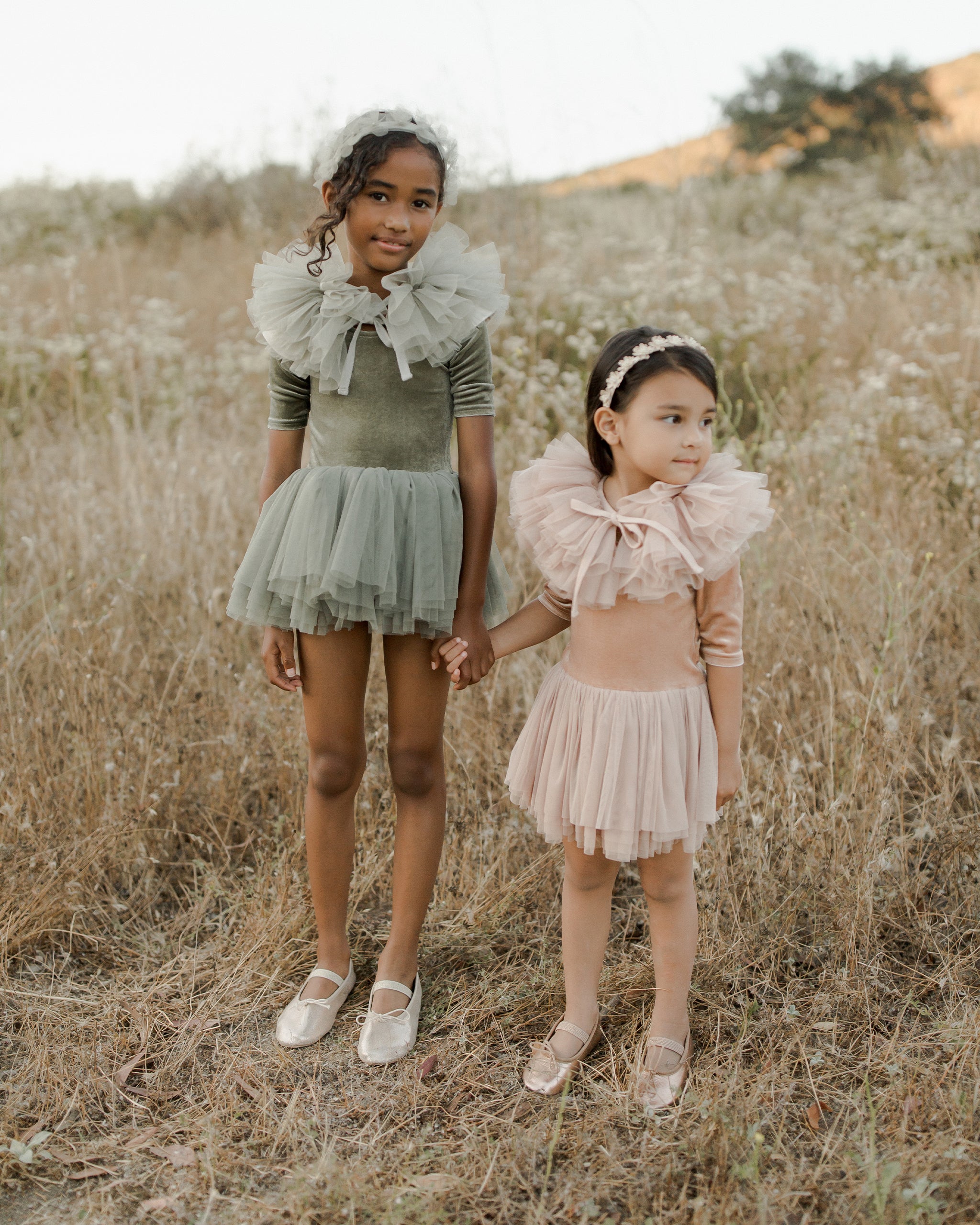 Ruffle Tulle Collar || Pine - Rylee + Cru | Kids Clothes | Trendy Baby Clothes | Modern Infant Outfits |