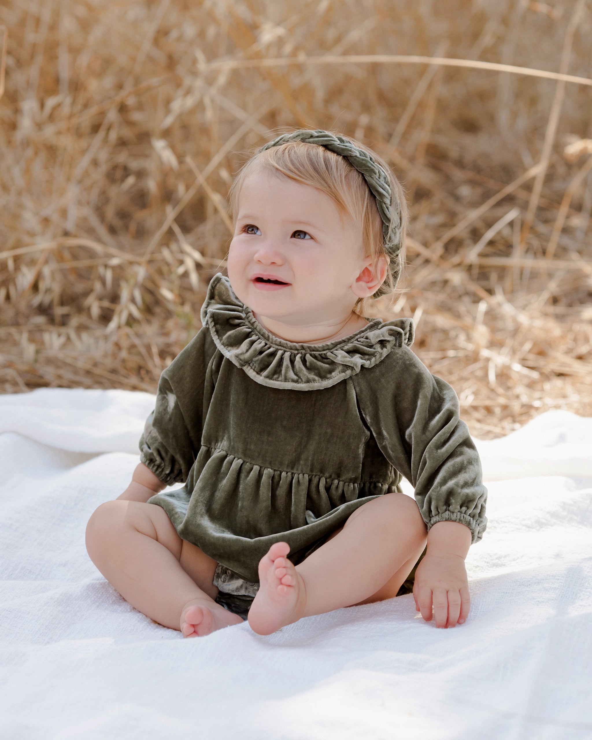 Adeline Romper || Pine - Rylee + Cru | Kids Clothes | Trendy Baby Clothes | Modern Infant Outfits |