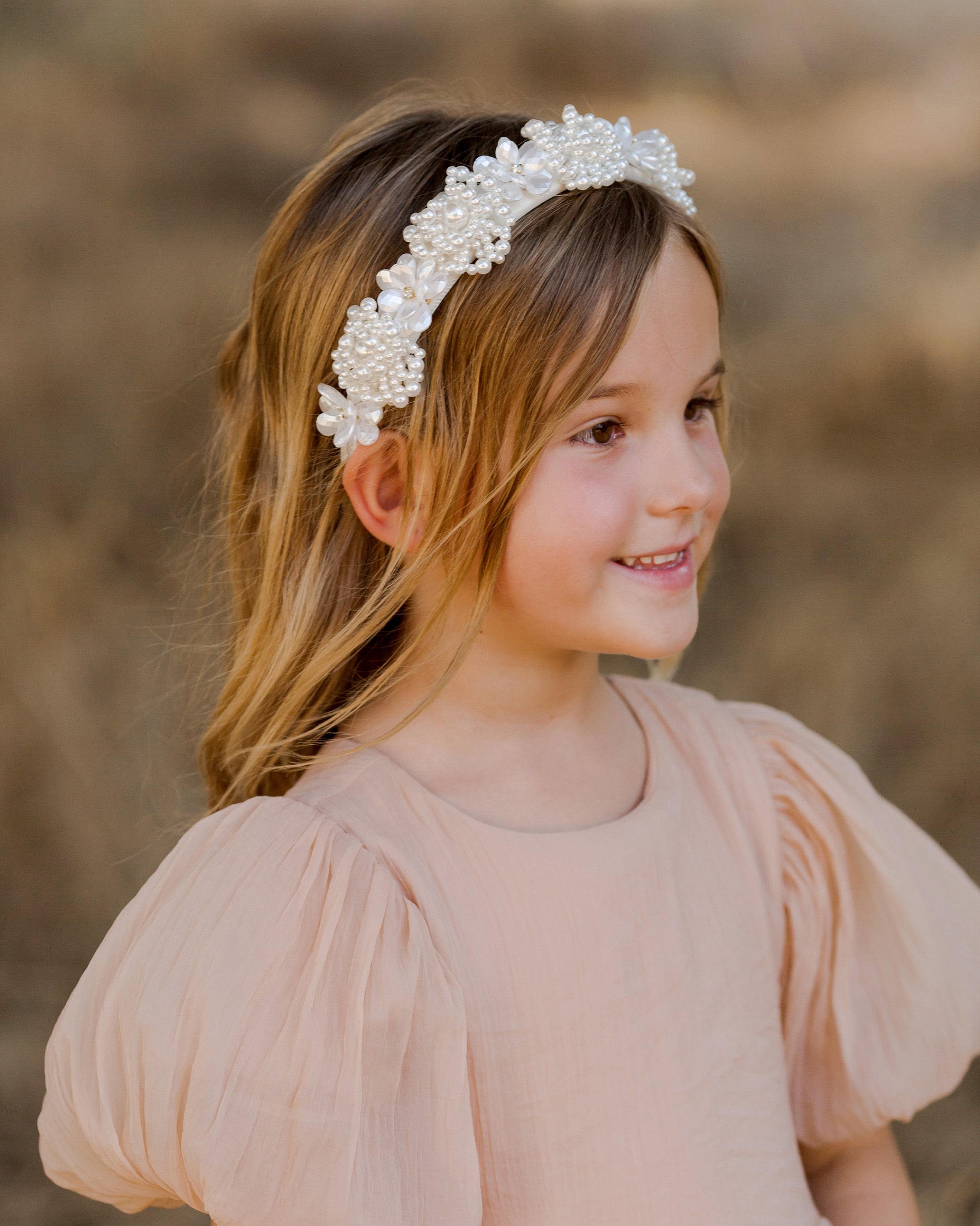 Floral Pearl Headband || Ivory Pearl - Rylee + Cru | Kids Clothes | Trendy Baby Clothes | Modern Infant Outfits |