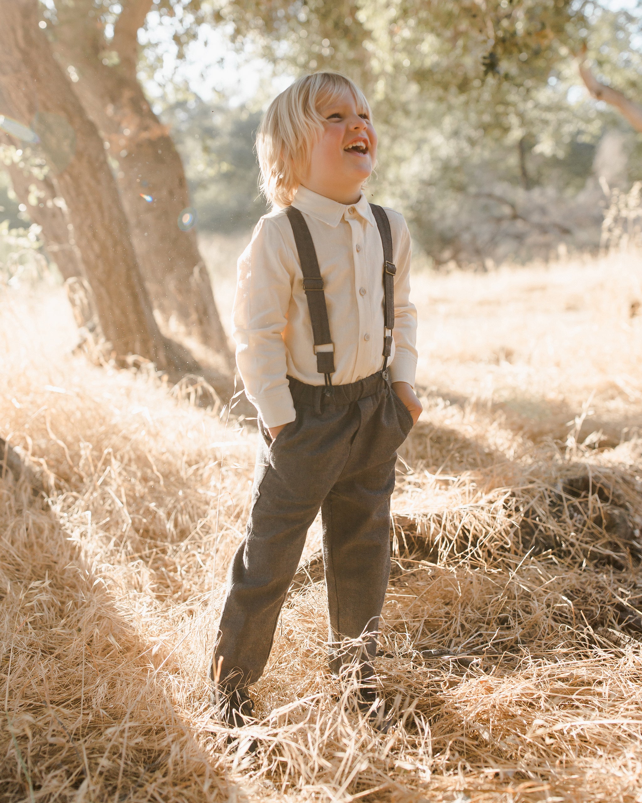 Harrison Button Down || Natural - Rylee + Cru | Kids Clothes | Trendy Baby Clothes | Modern Infant Outfits |