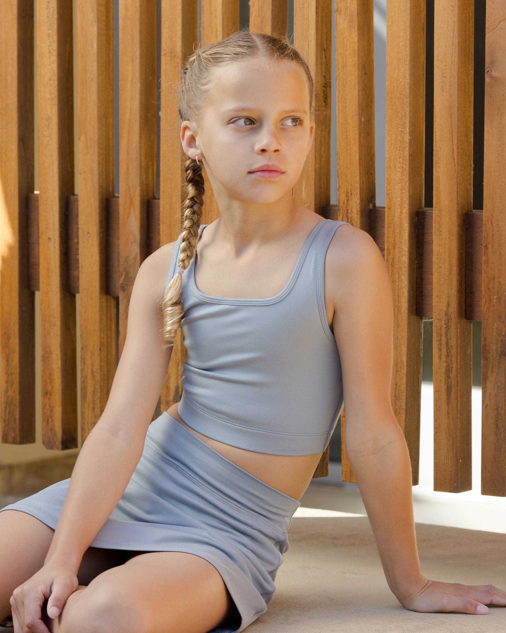 Cropped Fitted Tank || Blue - Rylee + Cru | Kids Clothes | Trendy Baby Clothes | Modern Infant Outfits |