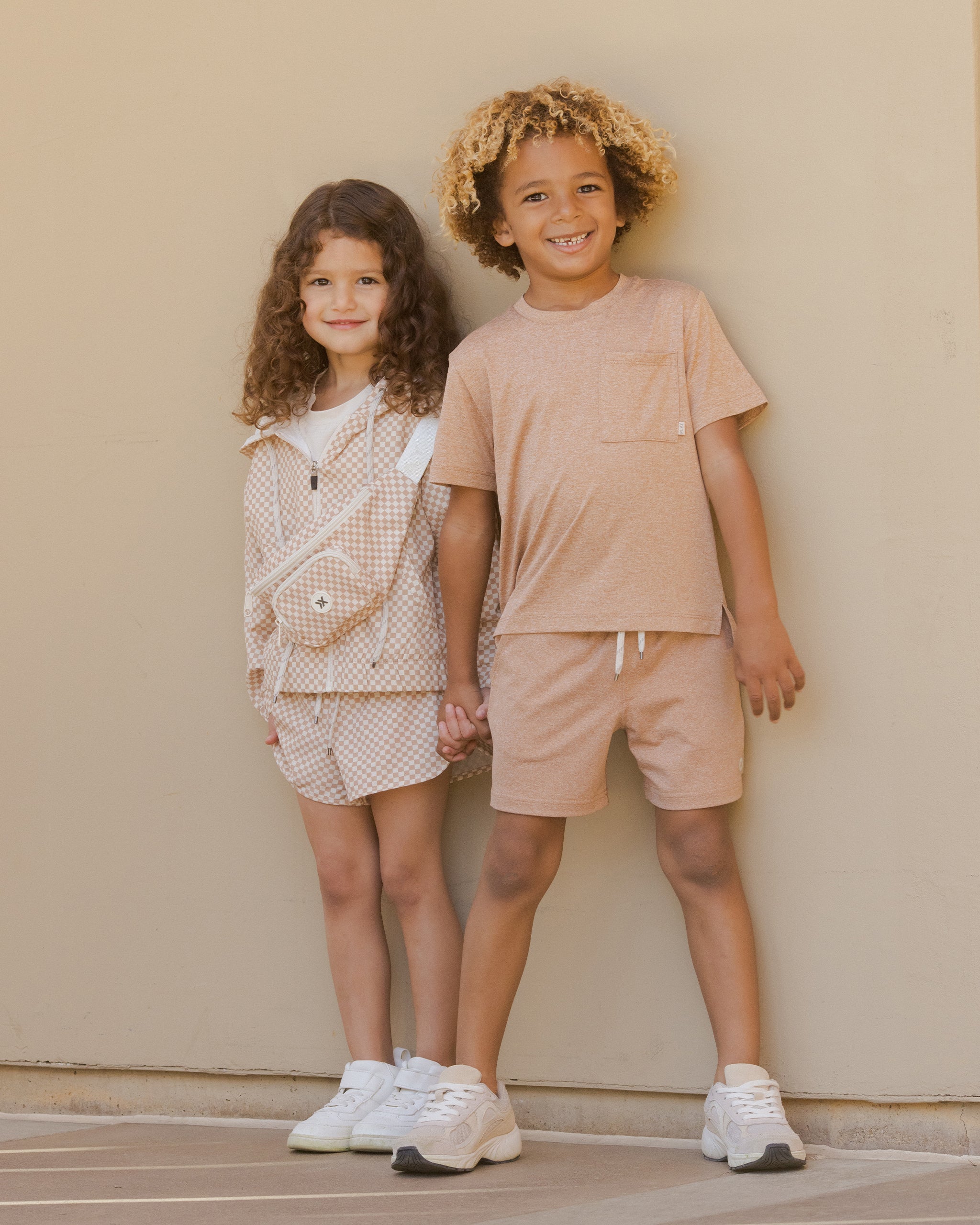 Oceanside Tech Short || Heathered Clay - Rylee + Cru | Kids Clothes | Trendy Baby Clothes | Modern Infant Outfits |