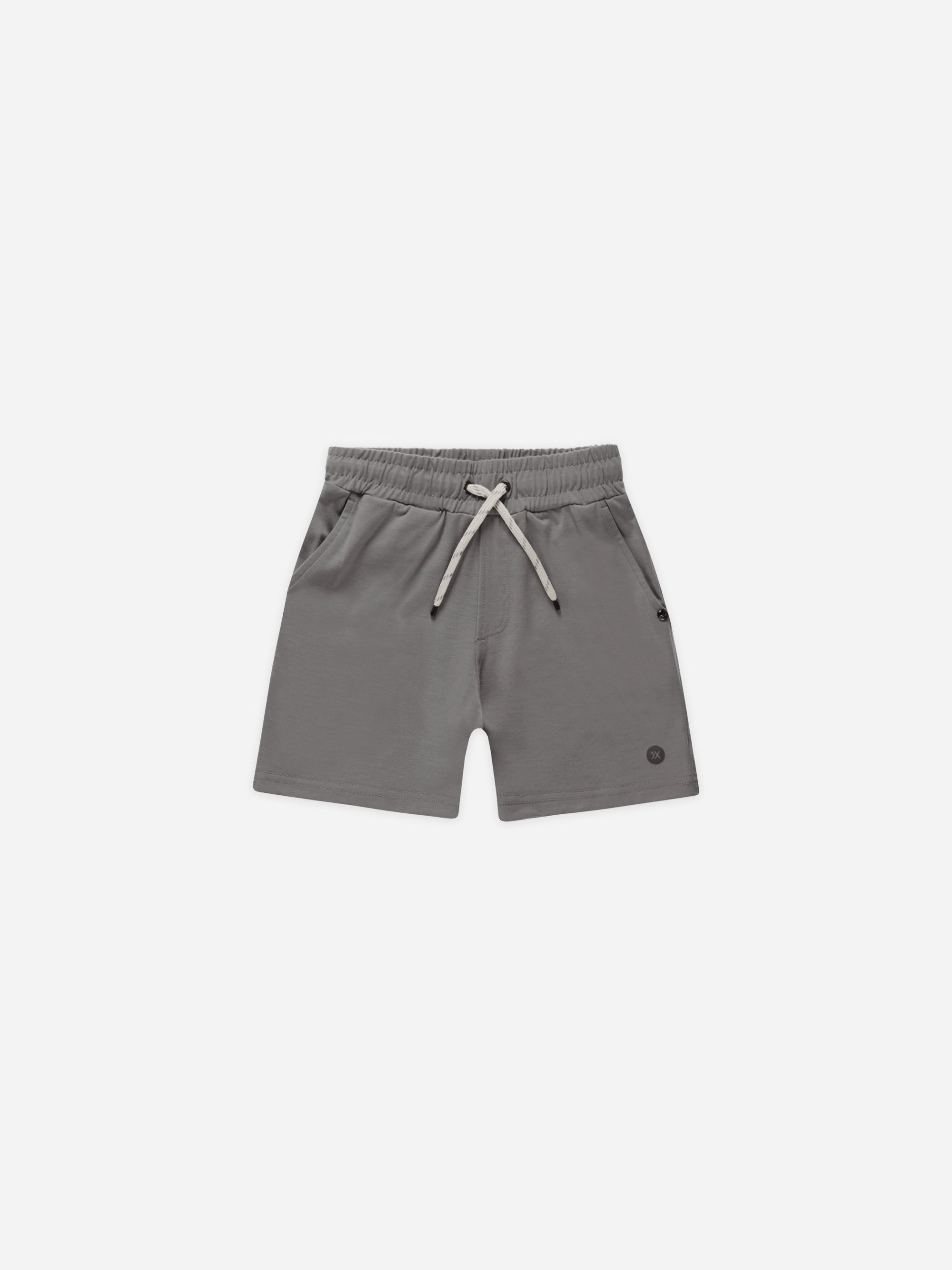 Oceanside Tech Short || Grey - Rylee + Cru | Kids Clothes | Trendy Baby Clothes | Modern Infant Outfits |