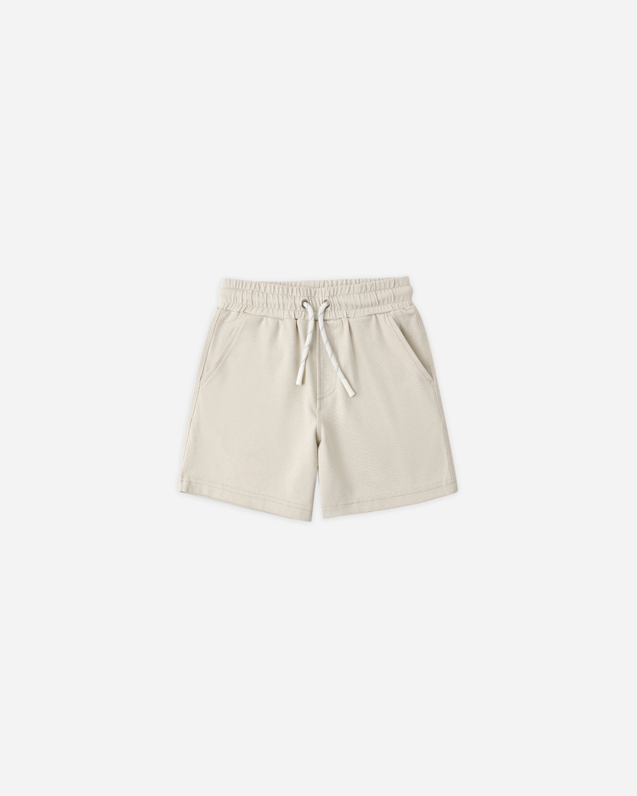Oceanside Tech Short Heathered Pebble - Rylee + Cru | Kids Clothes | Trendy Baby Clothes | Modern Infant Outfits |