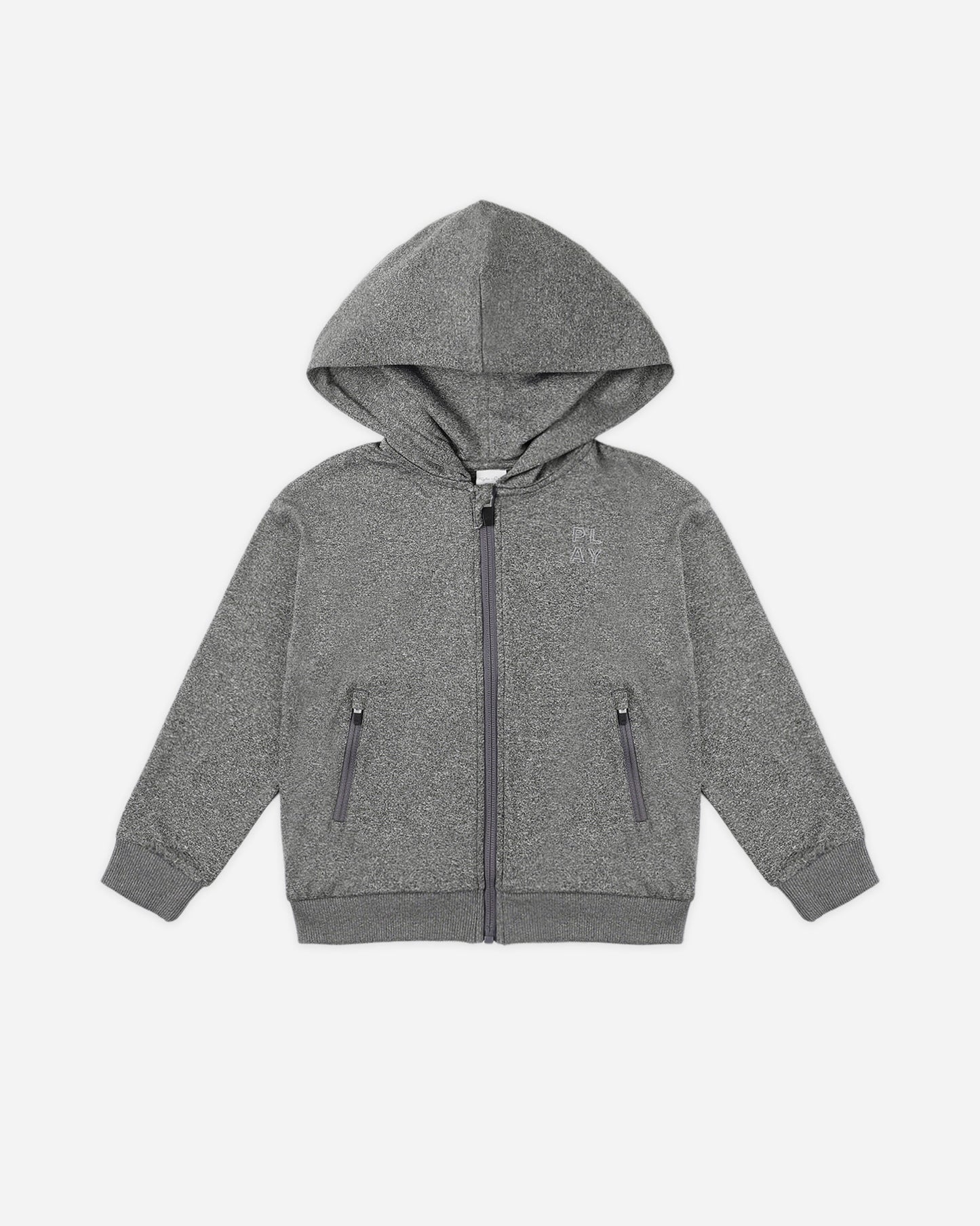 Zip-Up Tech Hoodie || Heathered Black - Rylee + Cru | Kids Clothes | Trendy Baby Clothes | Modern Infant Outfits |