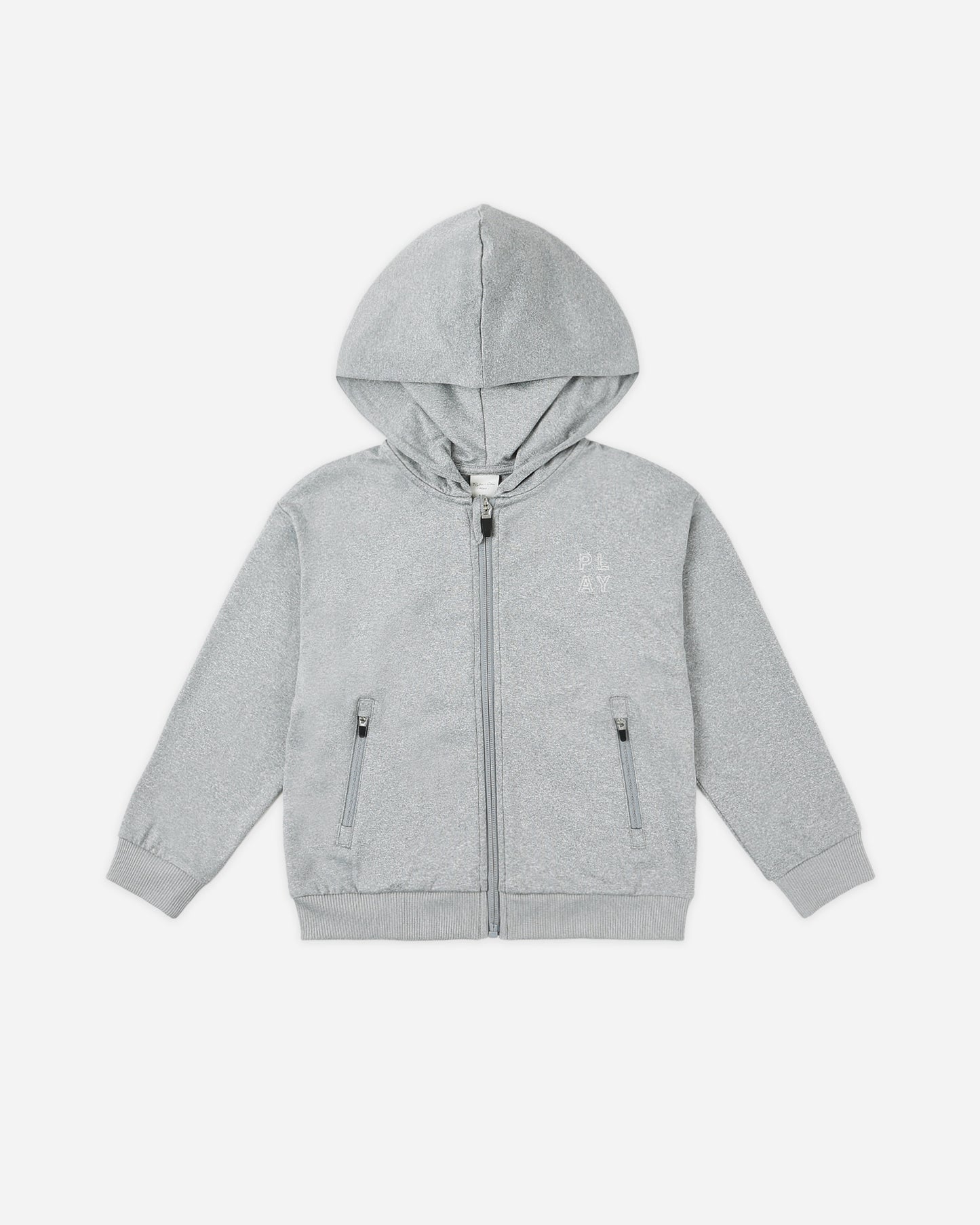 Zip-Up Tech Hoodie || Heathered Dusty Blue - Rylee + Cru | Kids Clothes | Trendy Baby Clothes | Modern Infant Outfits |