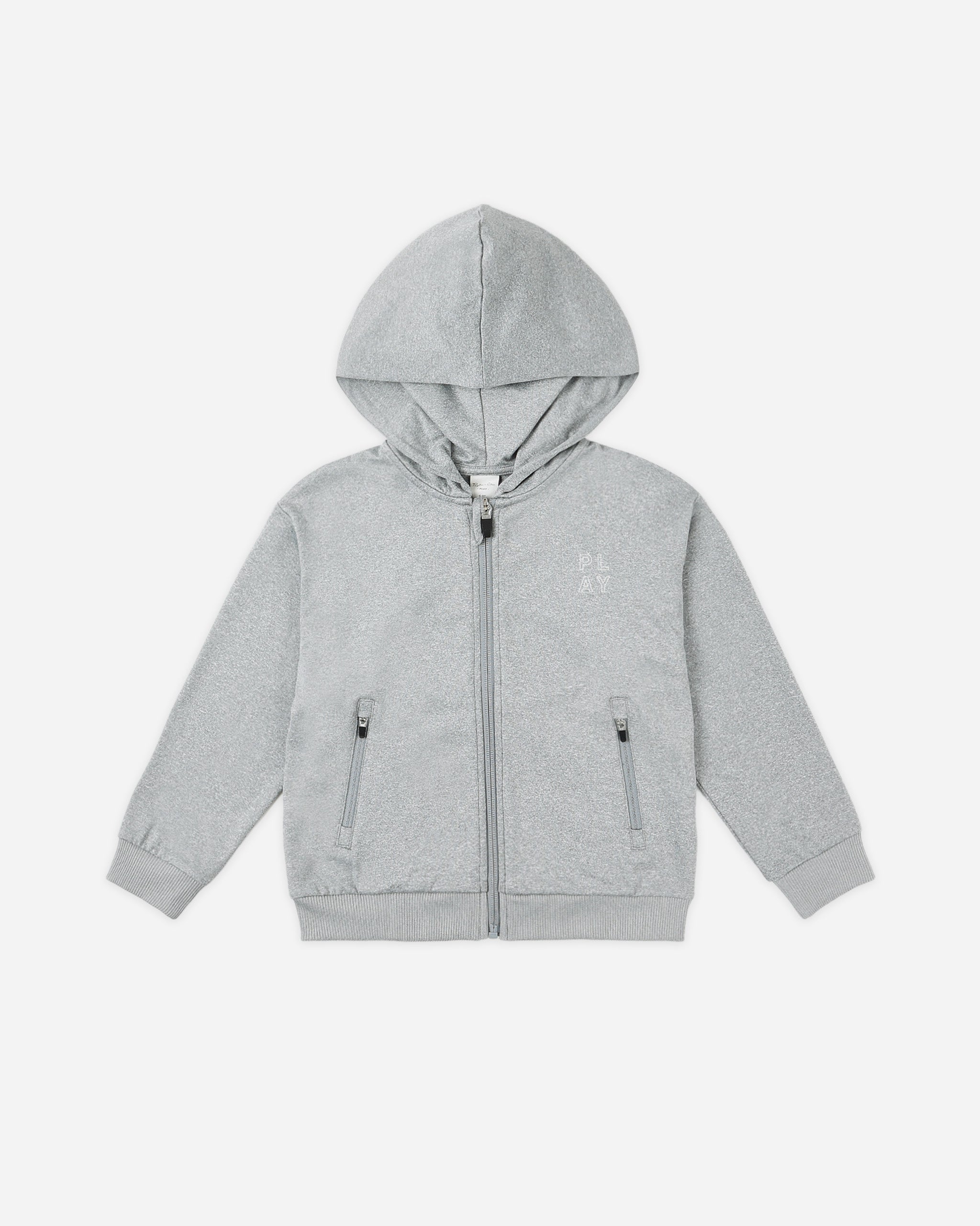 Zip-Up Tech Hoodie || Heathered Dusty Blue - Rylee + Cru | Kids Clothes | Trendy Baby Clothes | Modern Infant Outfits |