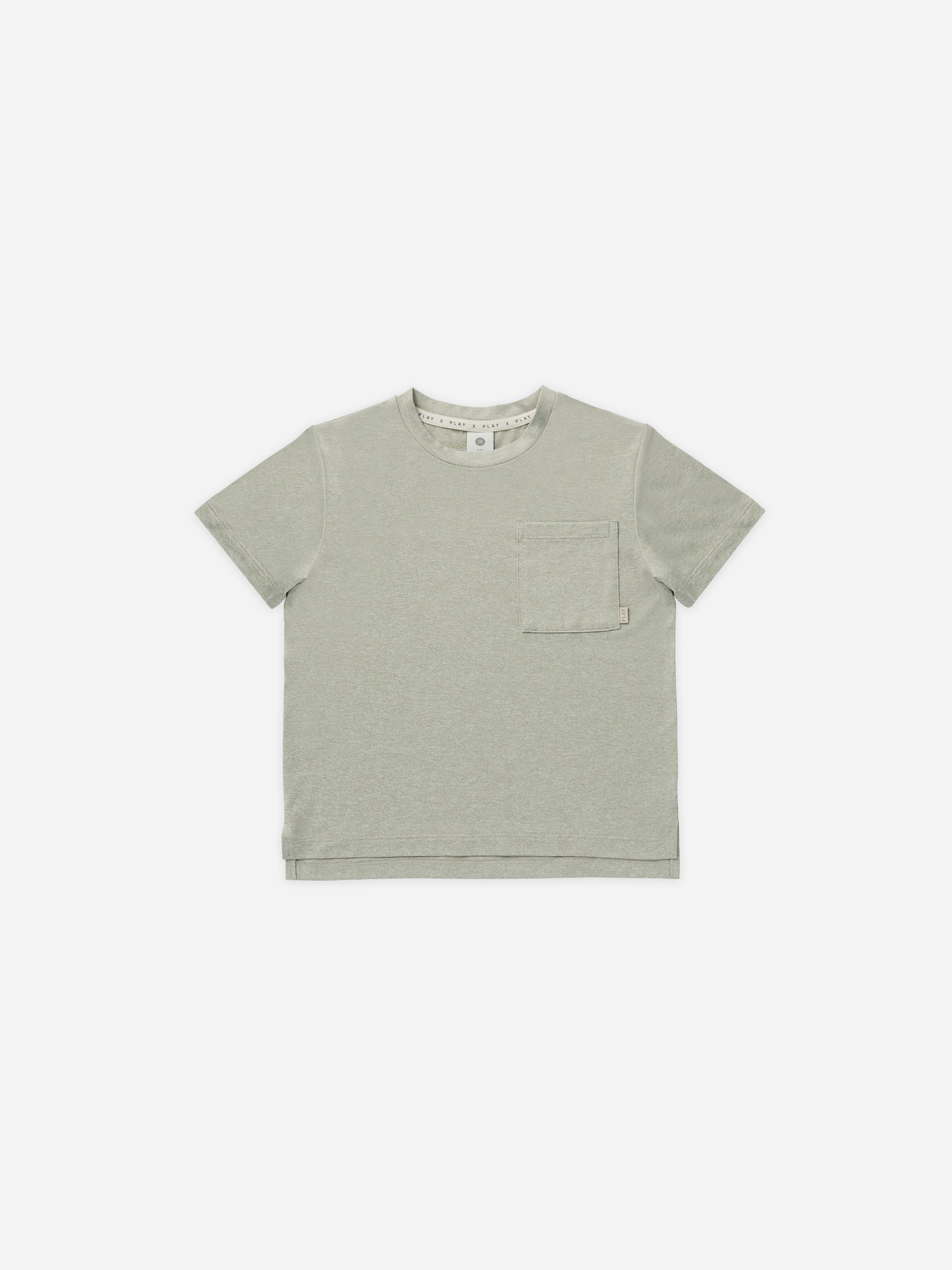 Cove Essential Pocket Tee || Heathered Sage - Rylee + Cru | Kids Clothes | Trendy Baby Clothes | Modern Infant Outfits |