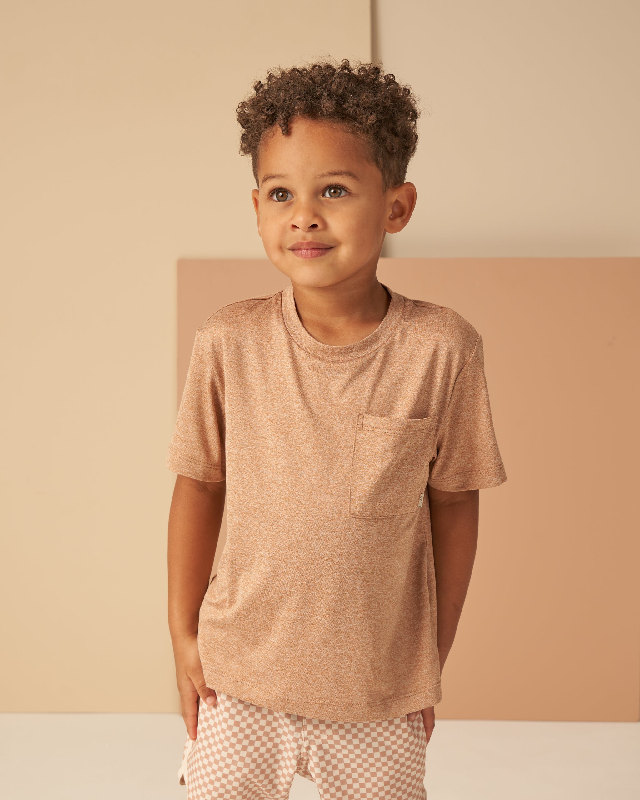 Cove Essential Pocket Tee || Heathered Clay - Rylee + Cru | Kids Clothes | Trendy Baby Clothes | Modern Infant Outfits |