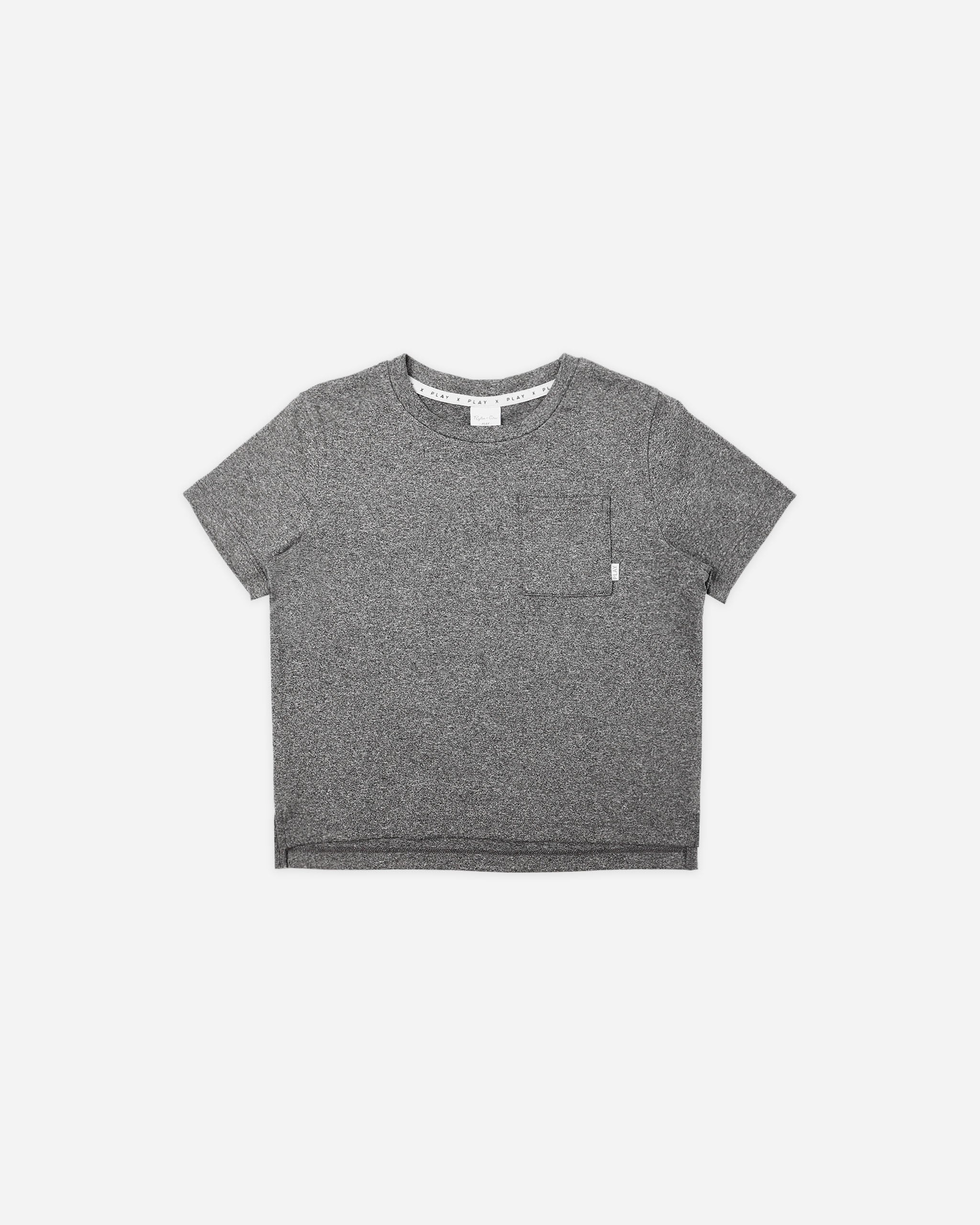 Cove Essential Pocket Tee || Heathered Black - Rylee + Cru | Kids Clothes | Trendy Baby Clothes | Modern Infant Outfits |