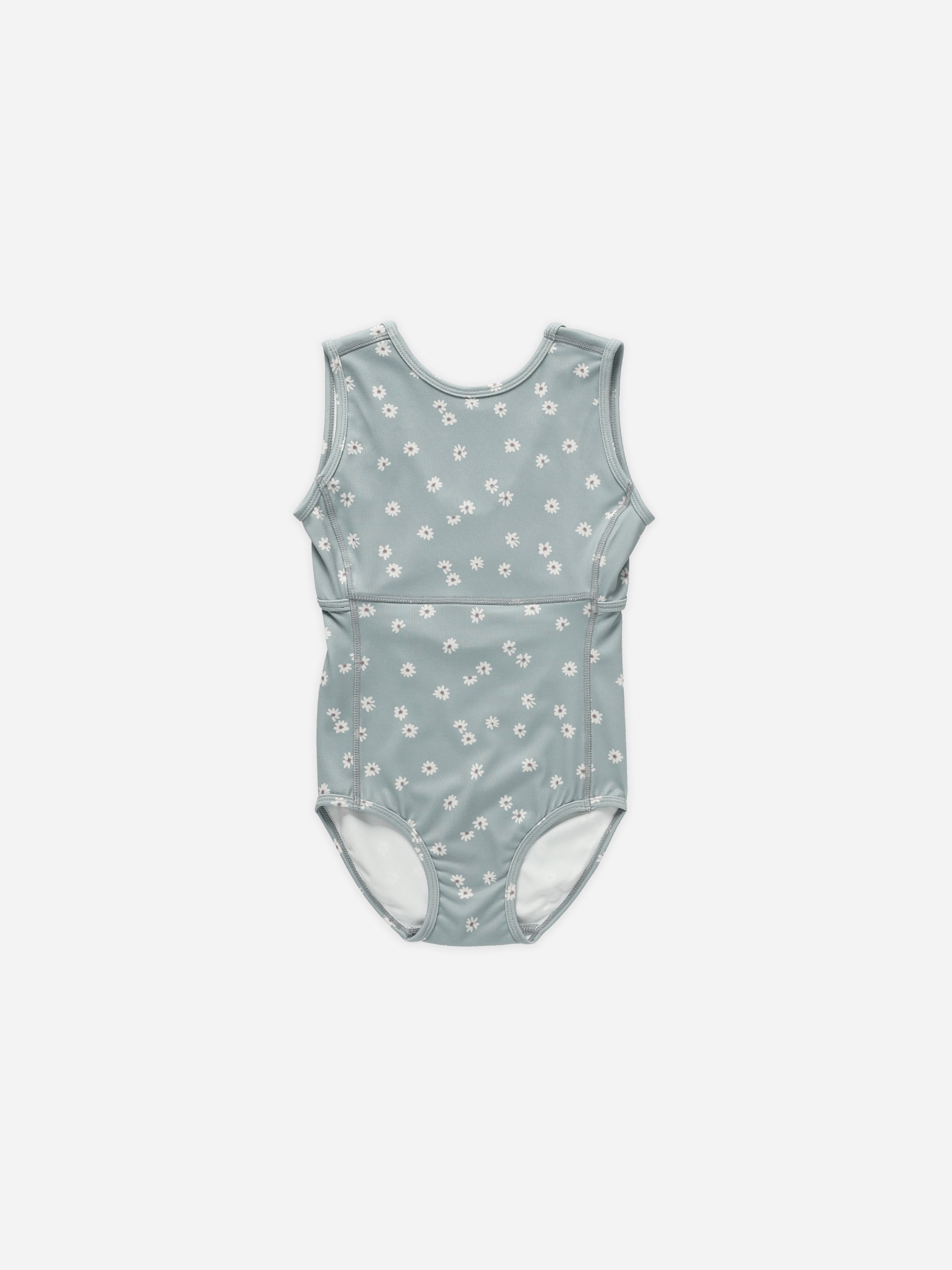 Keyhole Leotard || Blue Daisy - Rylee + Cru | Kids Clothes | Trendy Baby Clothes | Modern Infant Outfits |