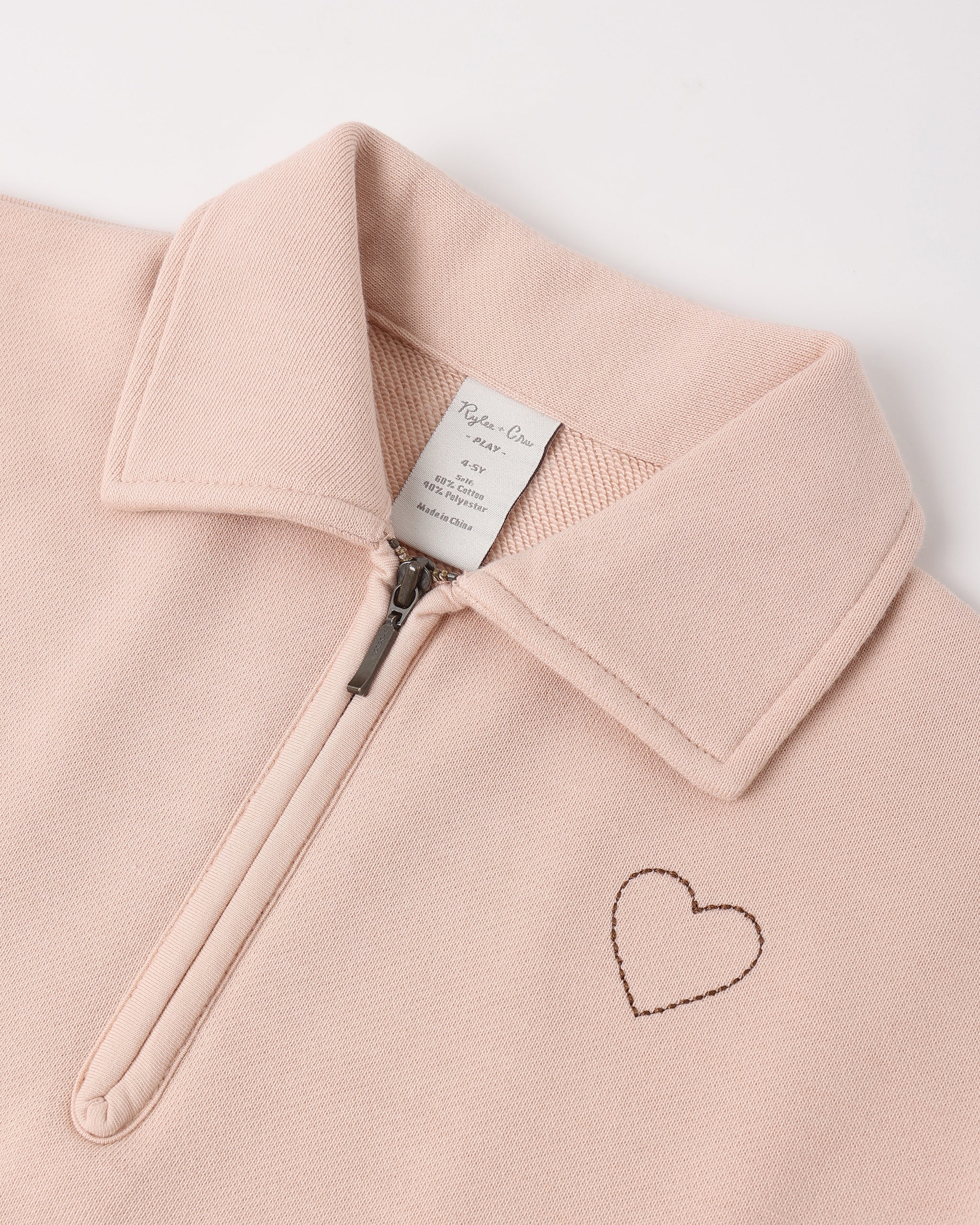 Quarter Zip Sweatshirt Blush