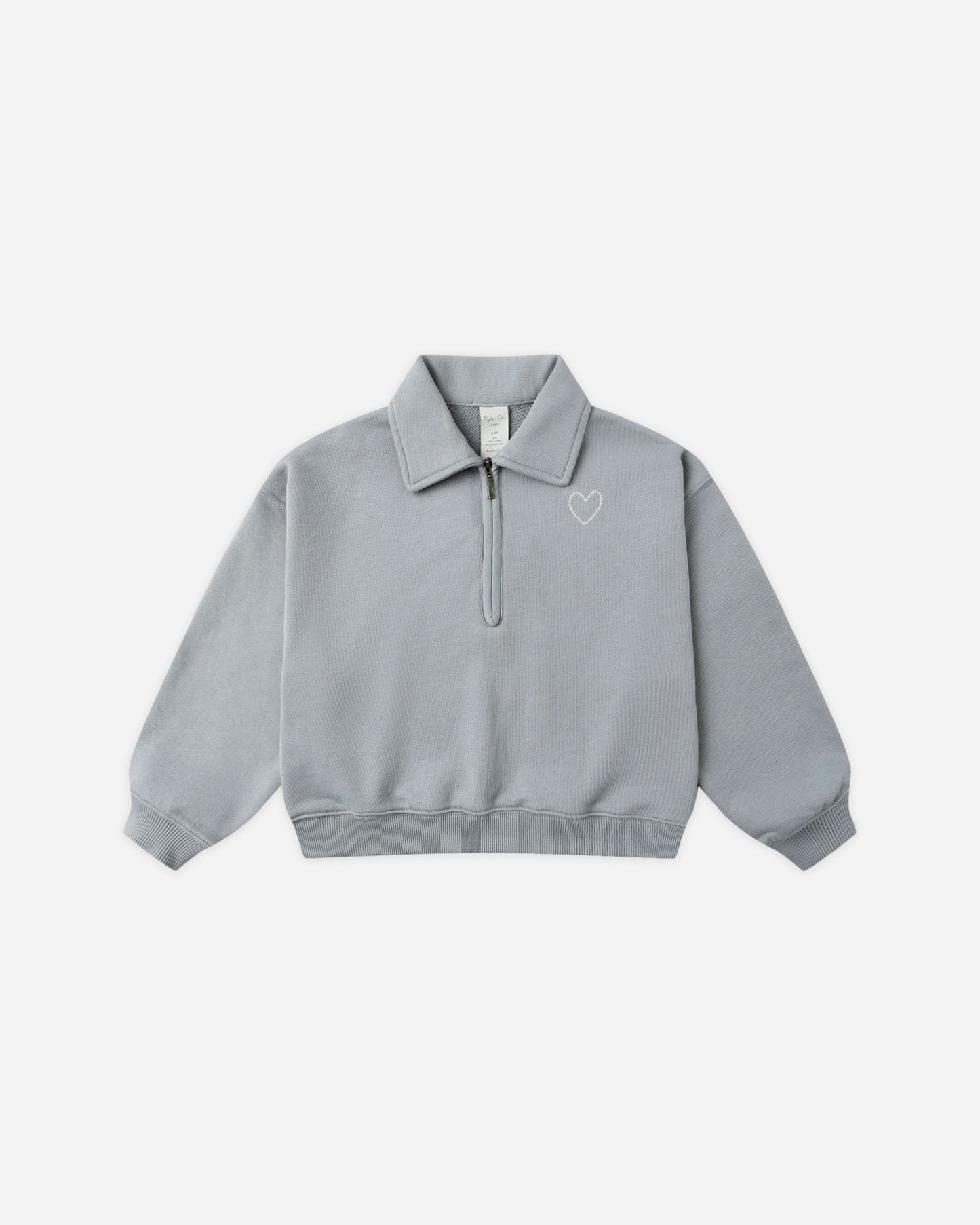 Quarter Zip Sweatshirt || Dusty Blue - Rylee + Cru | Kids Clothes | Trendy Baby Clothes | Modern Infant Outfits |