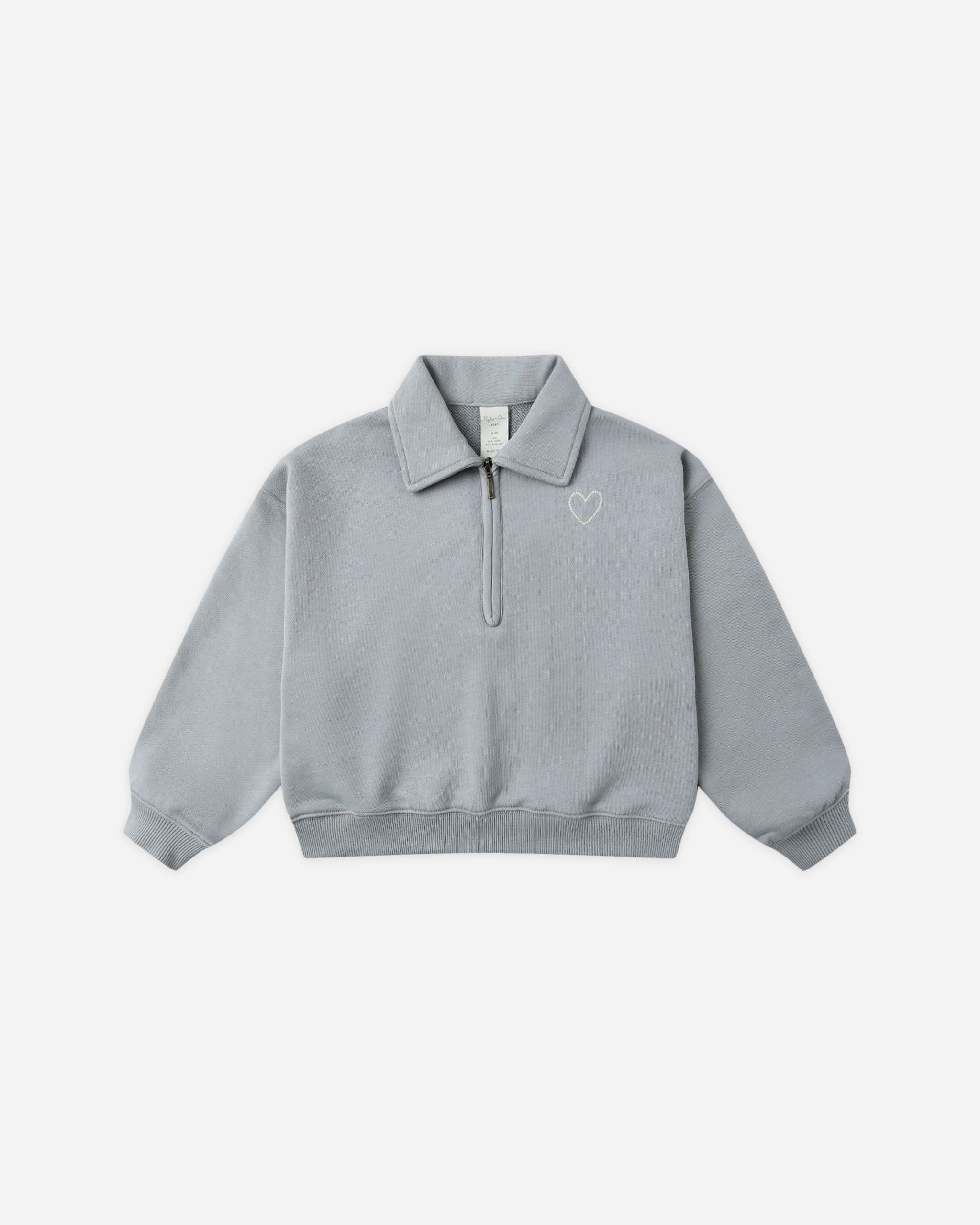 Quarter Zip Sweatshirt || Dusty Blue - Rylee + Cru | Kids Clothes | Trendy Baby Clothes | Modern Infant Outfits |