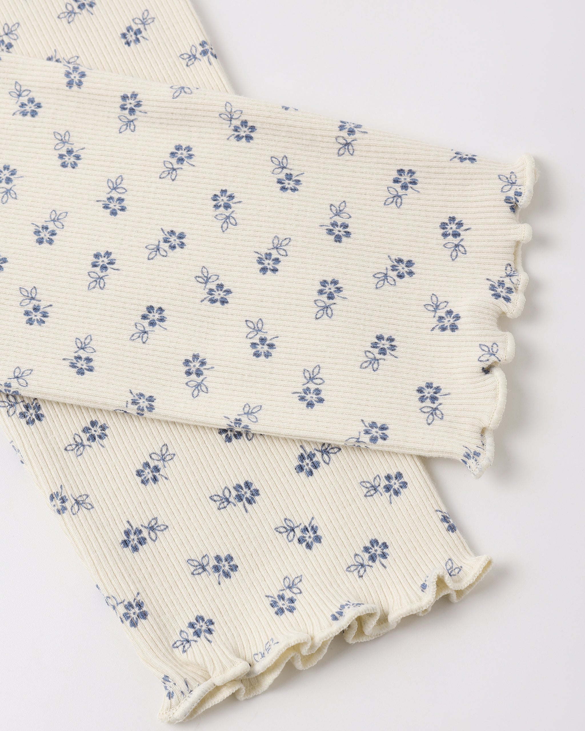 Ribbed Legging Set Natural Blue Ditsy, Heathered Marine