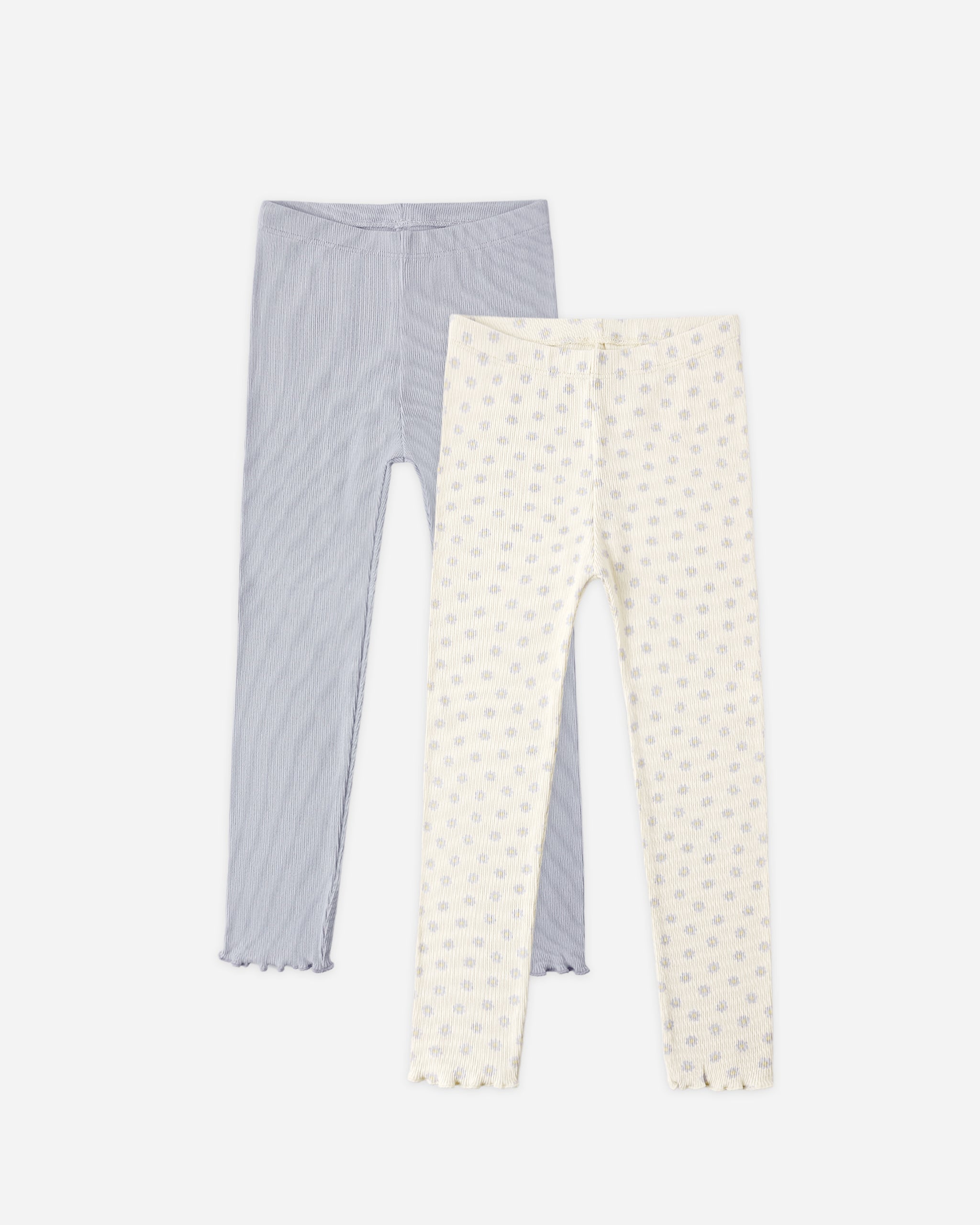 Ribbed Legging Set Natural, Periwinkle - Rylee + Cru | Kids Clothes | Trendy Baby Clothes | Modern Infant Outfits |