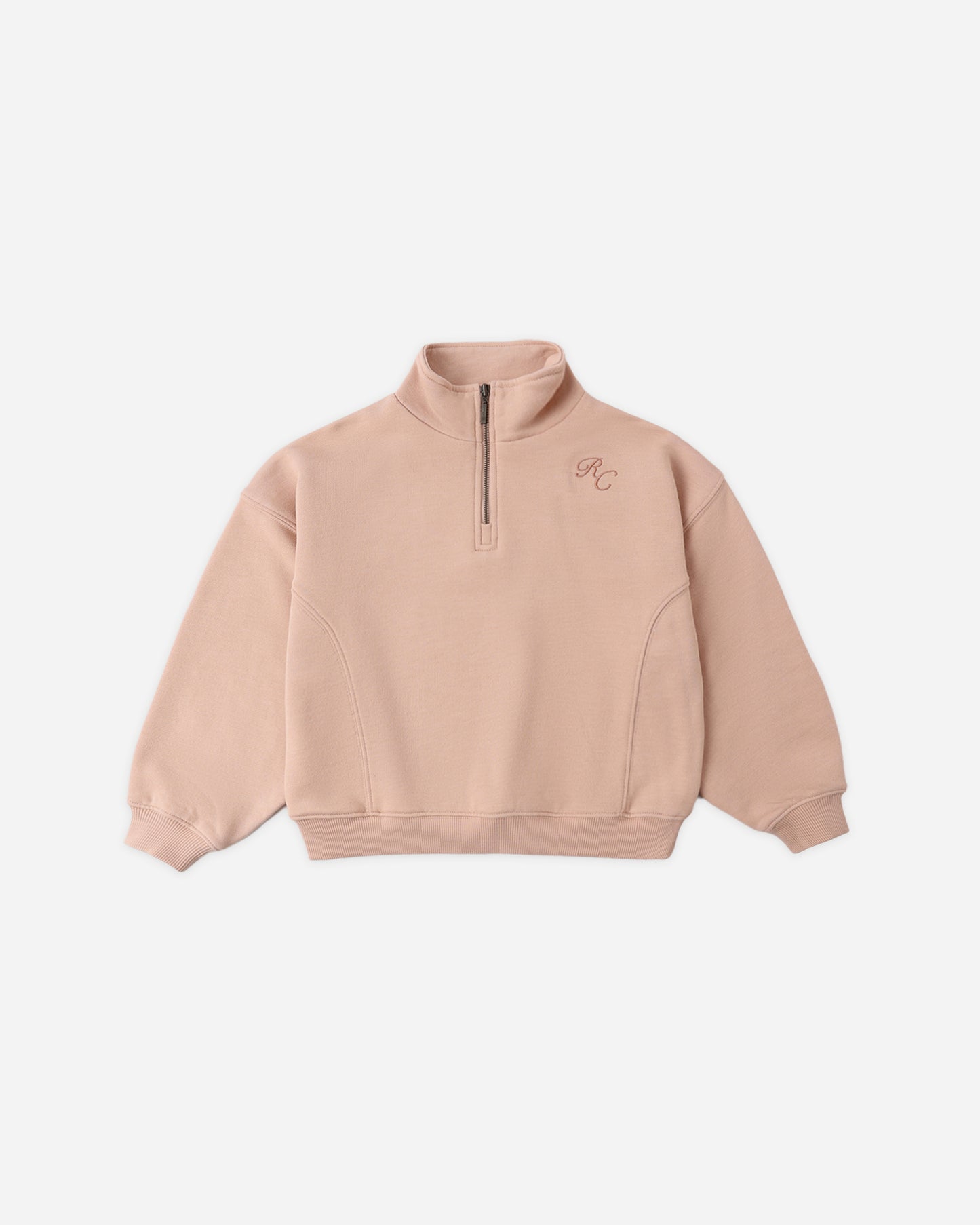 Half Zip Sweatshirt Melon - Rylee + Cru | Kids Clothes | Trendy Baby Clothes | Modern Infant Outfits |