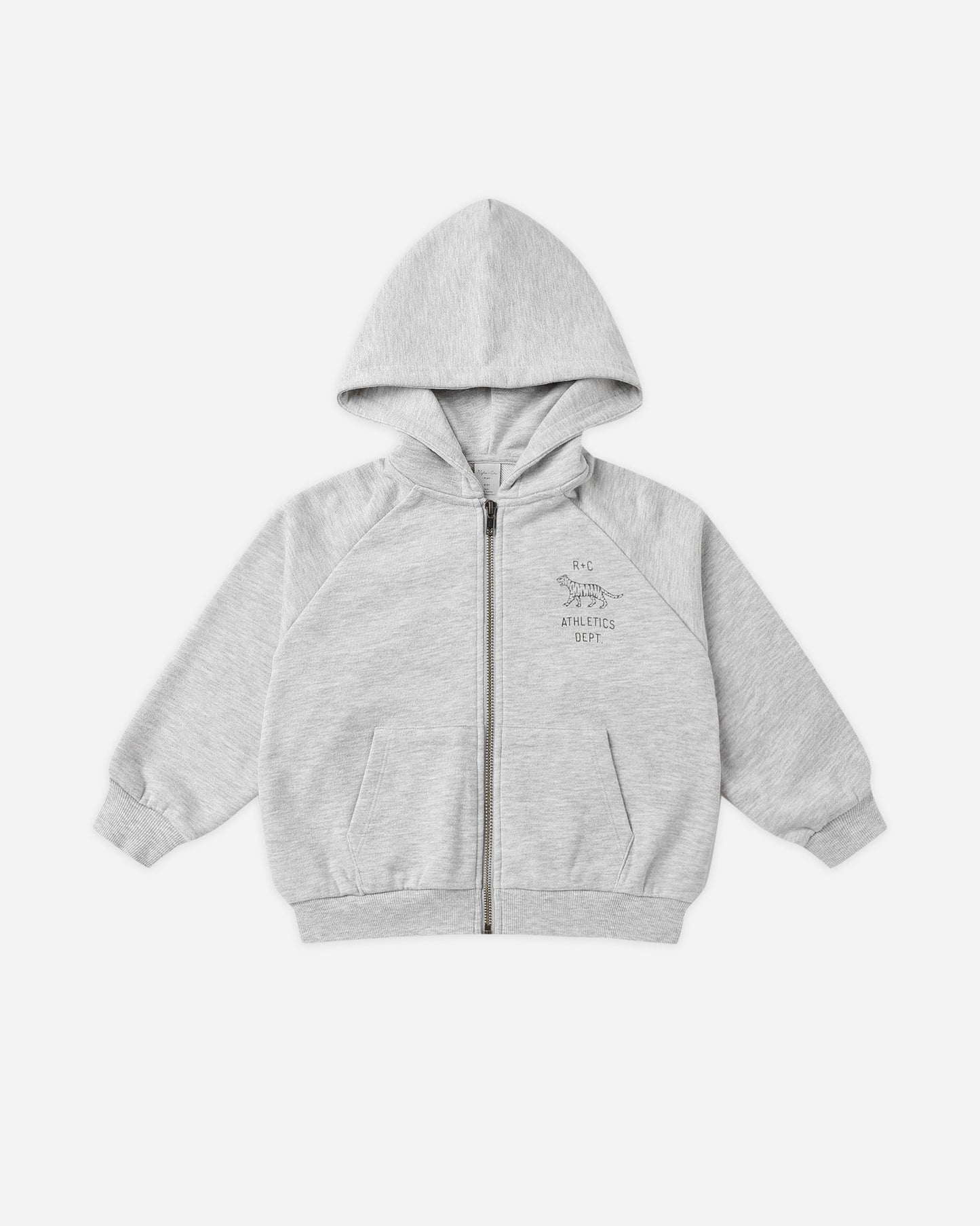 Zip Raglan Hoodie || Heathered Ash - Rylee + Cru | Kids Clothes | Trendy Baby Clothes | Modern Infant Outfits |