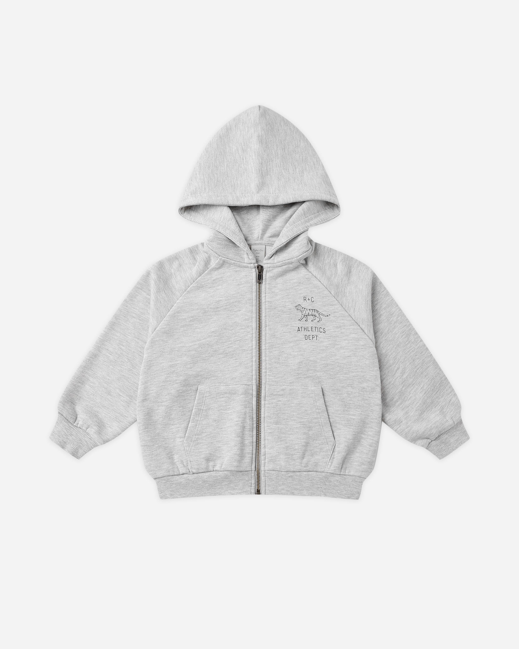 Zip Raglan Hoodie || Heathered Ash - Rylee + Cru | Kids Clothes | Trendy Baby Clothes | Modern Infant Outfits |