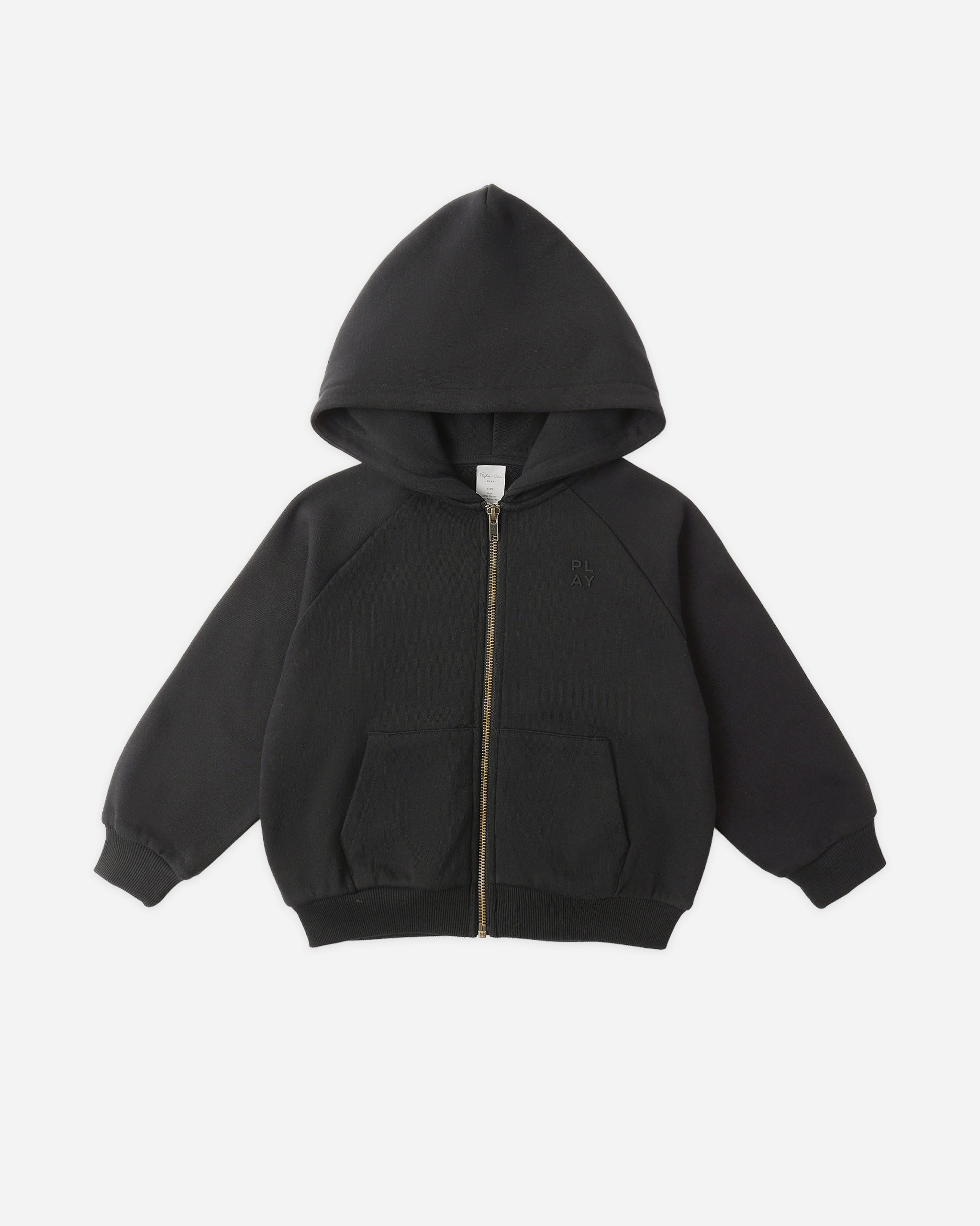 Zip Raglan Hoodie Black - Rylee + Cru | Kids Clothes | Trendy Baby Clothes | Modern Infant Outfits |