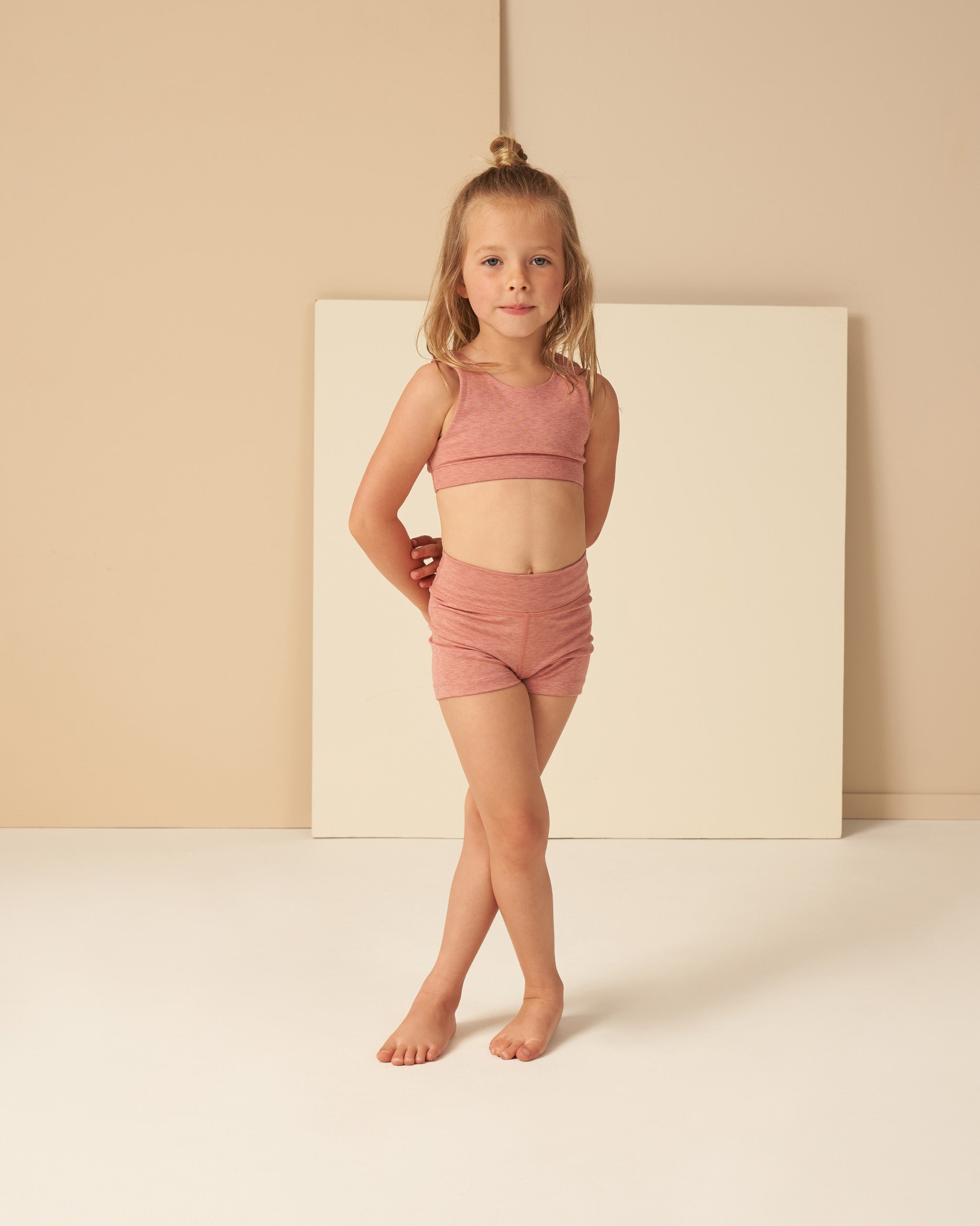 Longline Bra || Heathered Lipstick - Rylee + Cru | Kids Clothes | Trendy Baby Clothes | Modern Infant Outfits |