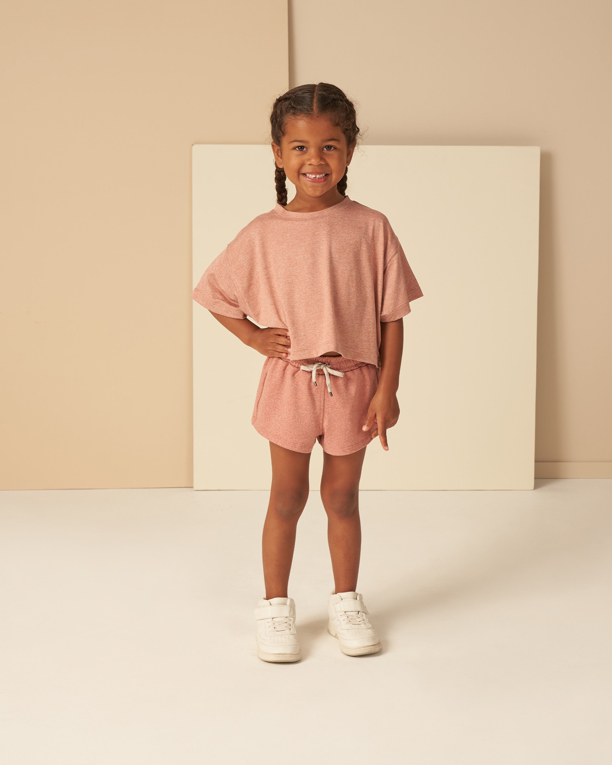 Laguna Tech Short || Heathered Lipstick - Rylee + Cru | Kids Clothes | Trendy Baby Clothes | Modern Infant Outfits |