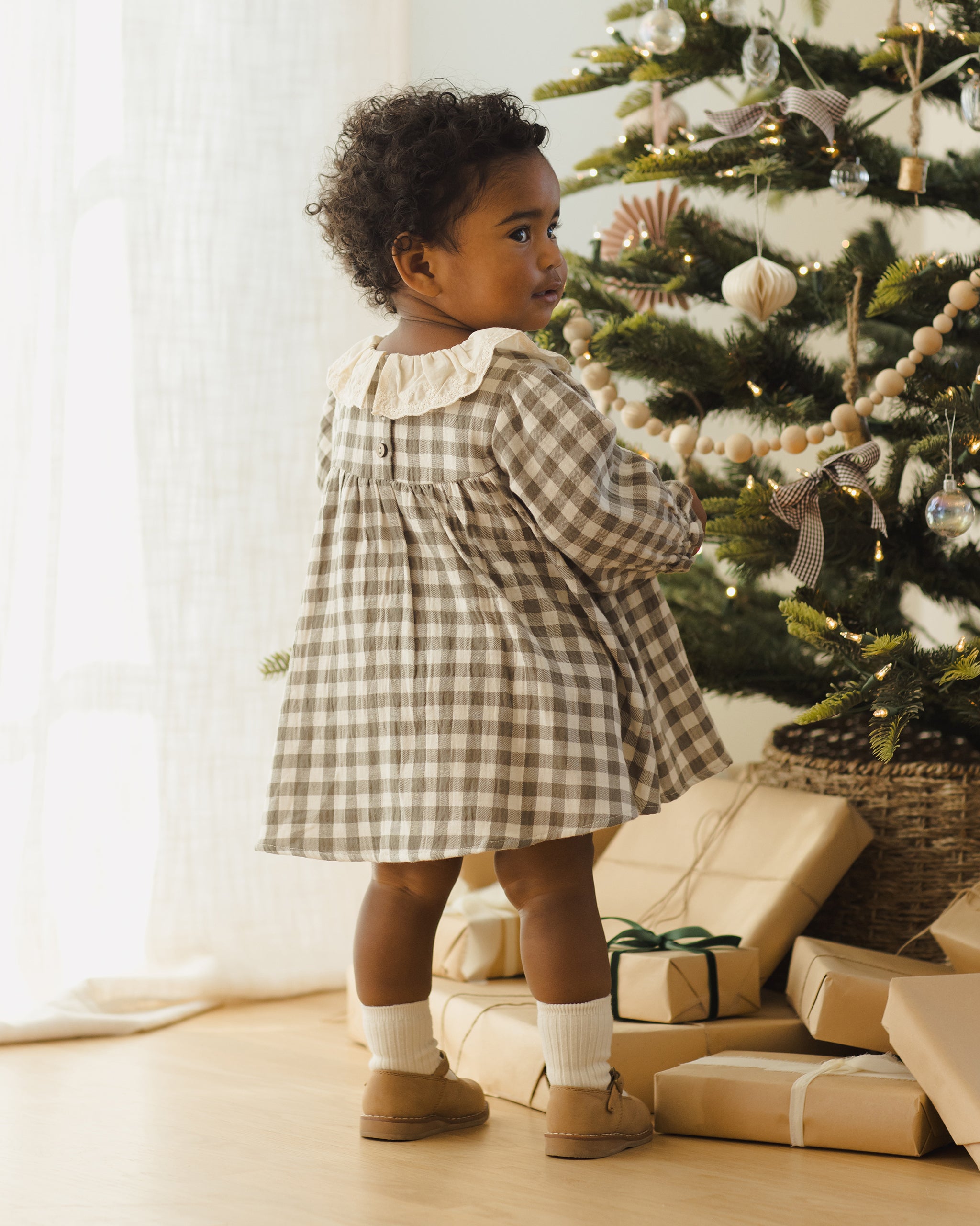 Callie Dress || Forest Check - Rylee + Cru | Kids Clothes | Trendy Baby Clothes | Modern Infant Outfits |